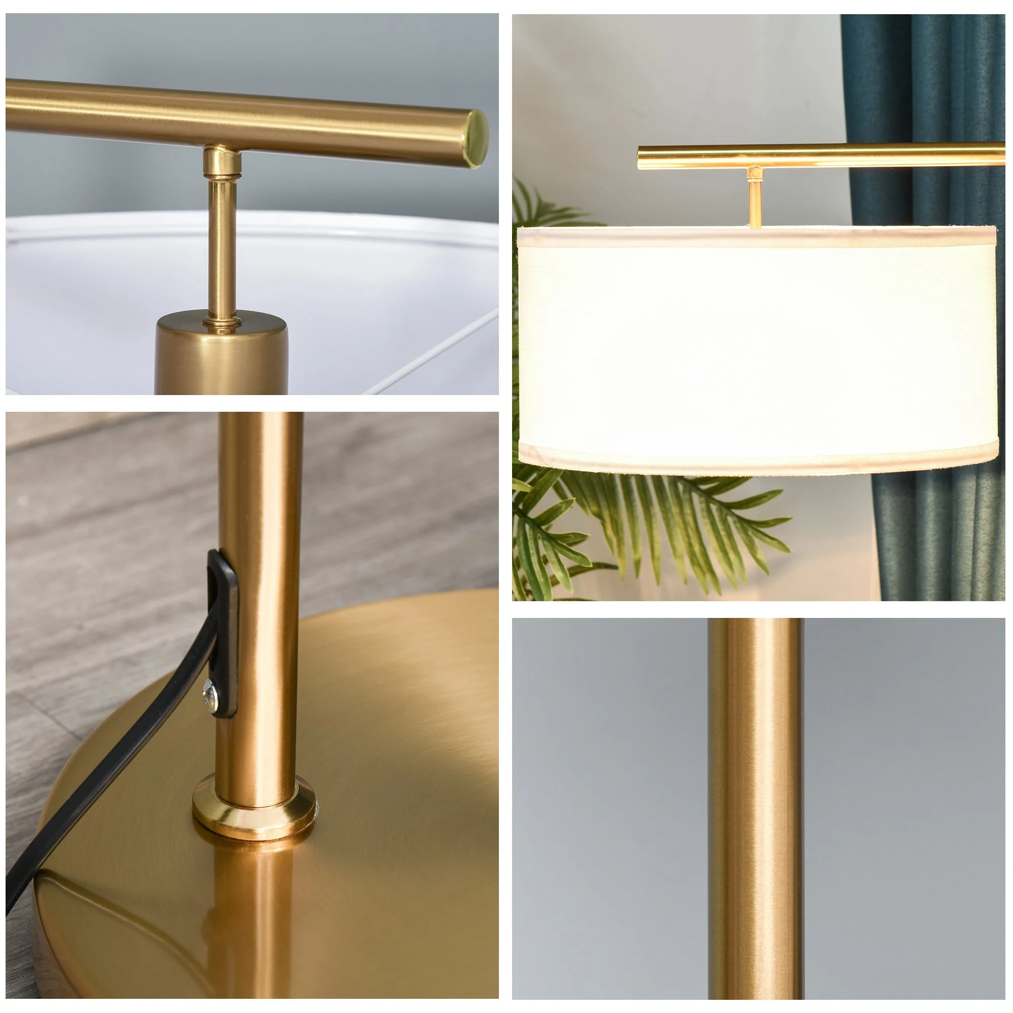 Modern Floor Lamp Tall Pole Light with Linen Shade E27 Holder for Home Office - Image 7