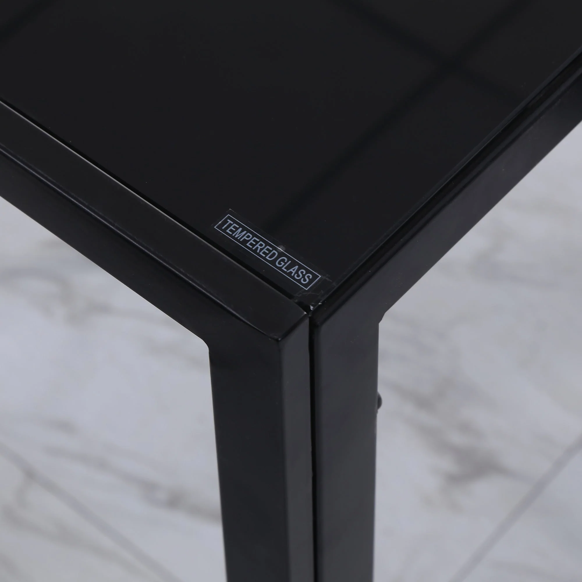 Modern Rectangular Dining Table for 4 People Glass Kitchen Table with Tempered Glass Top and Metal Legs for Dining Room - Image 8