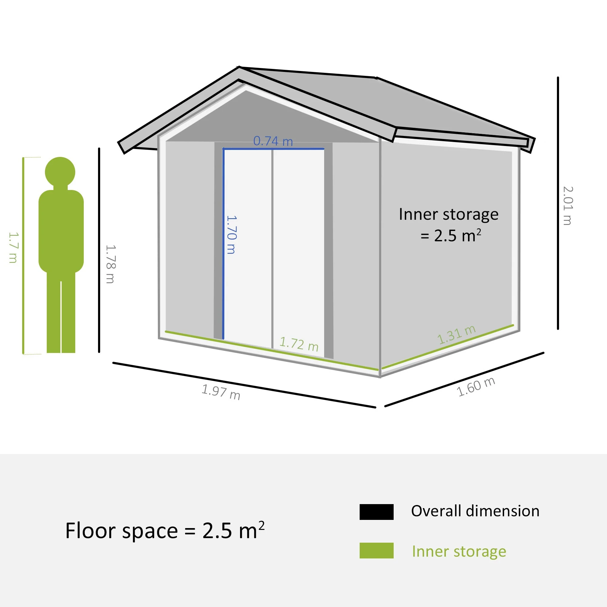 Moderna 6.5 x 5.2' Double Door Apex Garden Shed With Ventilation Steel & Polypropylene Light Brown by Steadfast - Image 3