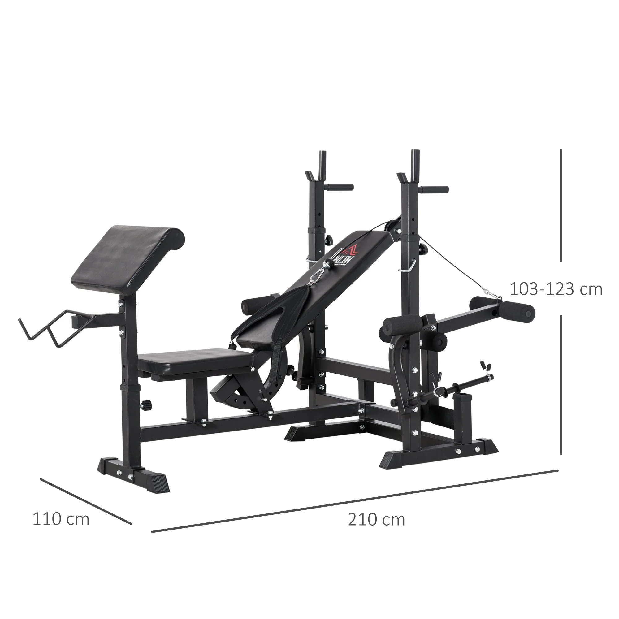 Multi-Exercise Full-Body Weight Rack with Bench Press - Image 3