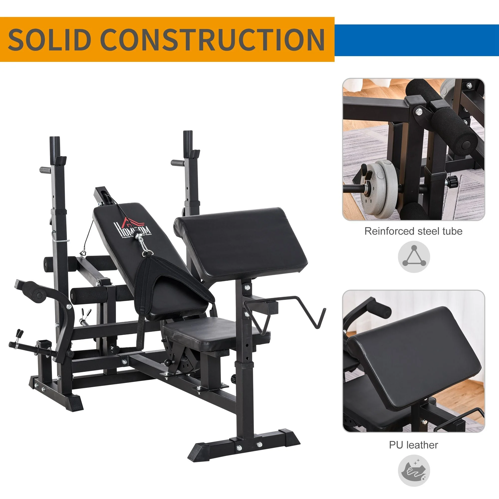 Multi-Exercise Full-Body Weight Rack with Bench Press - Image 4