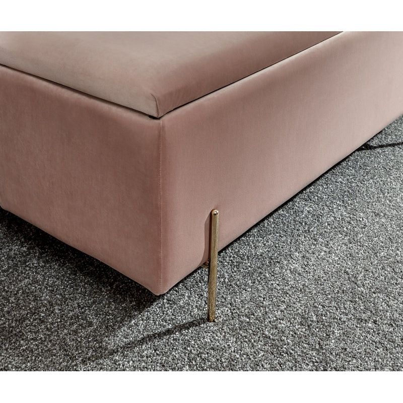Mystica Large Ottoman Wood & Fabric Pink 1 Door - Image 6