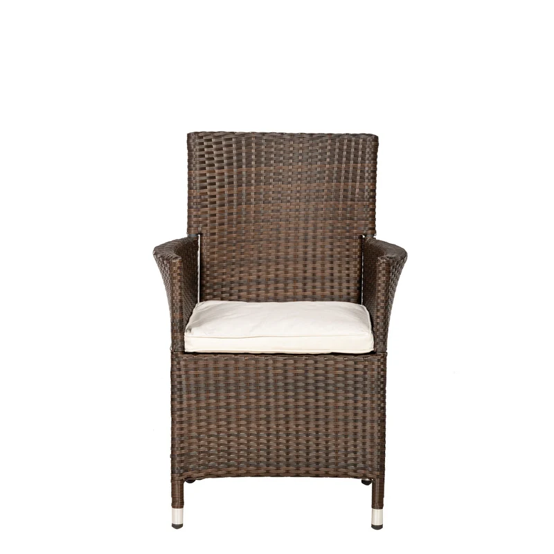 Nevada Rattan Garden Patio Dining Set by Royalcraft - 6 Seats Ivory Cushions - Image 3