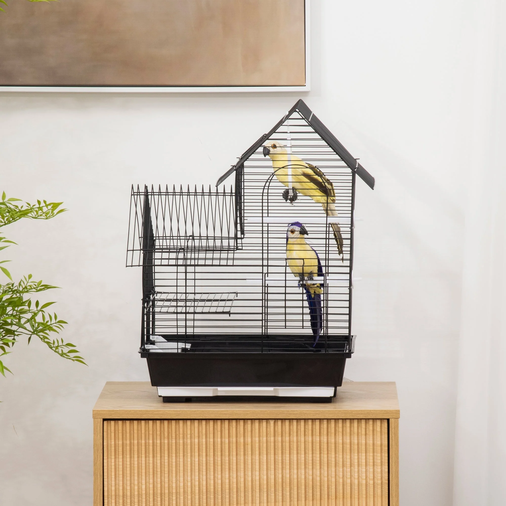 Nordic 47cm Bird Cage Hanging Black by Pawhut - Image 8