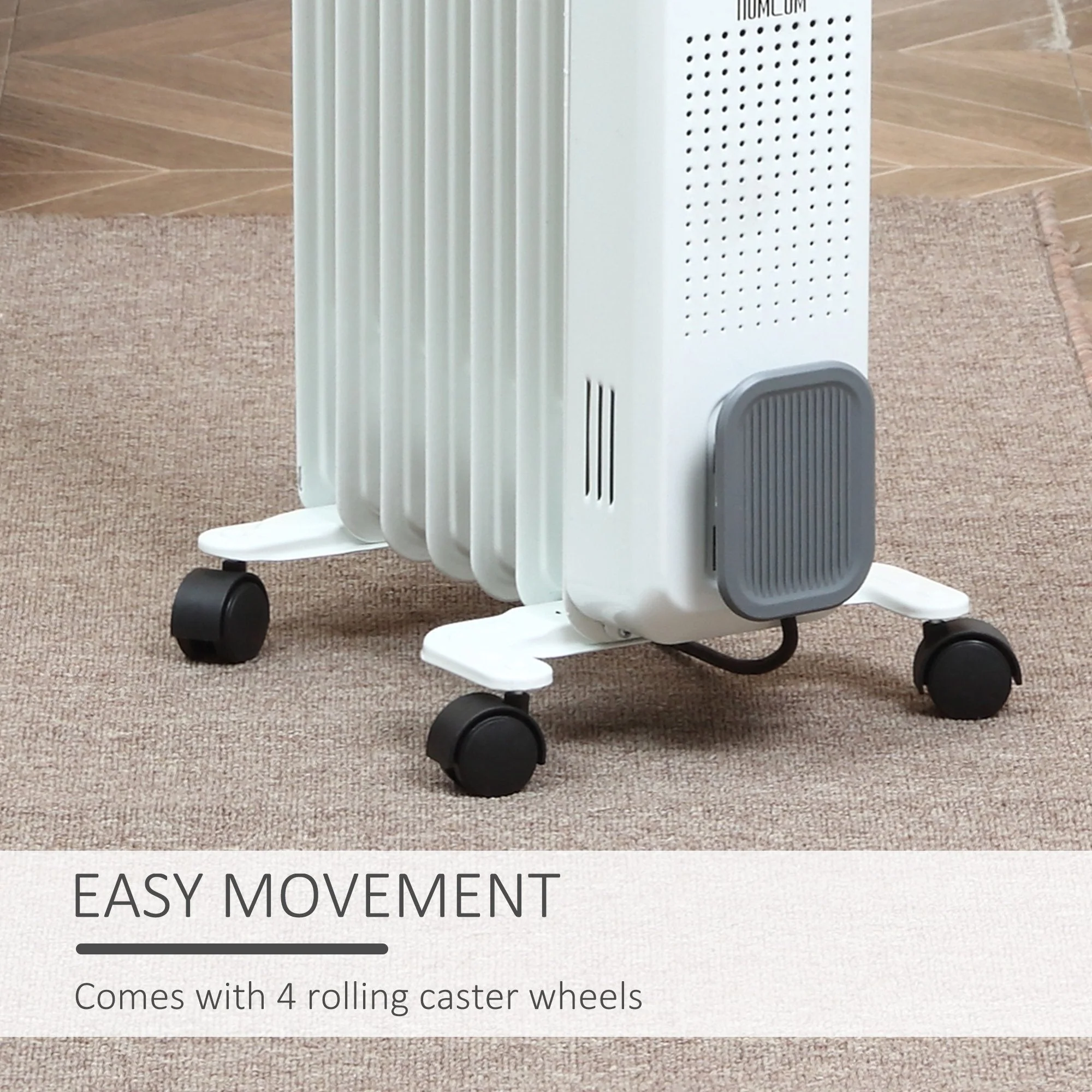 Oil Filled Radiator Seven Fin Portable Heater w/ Three Heat Settings - Image 7