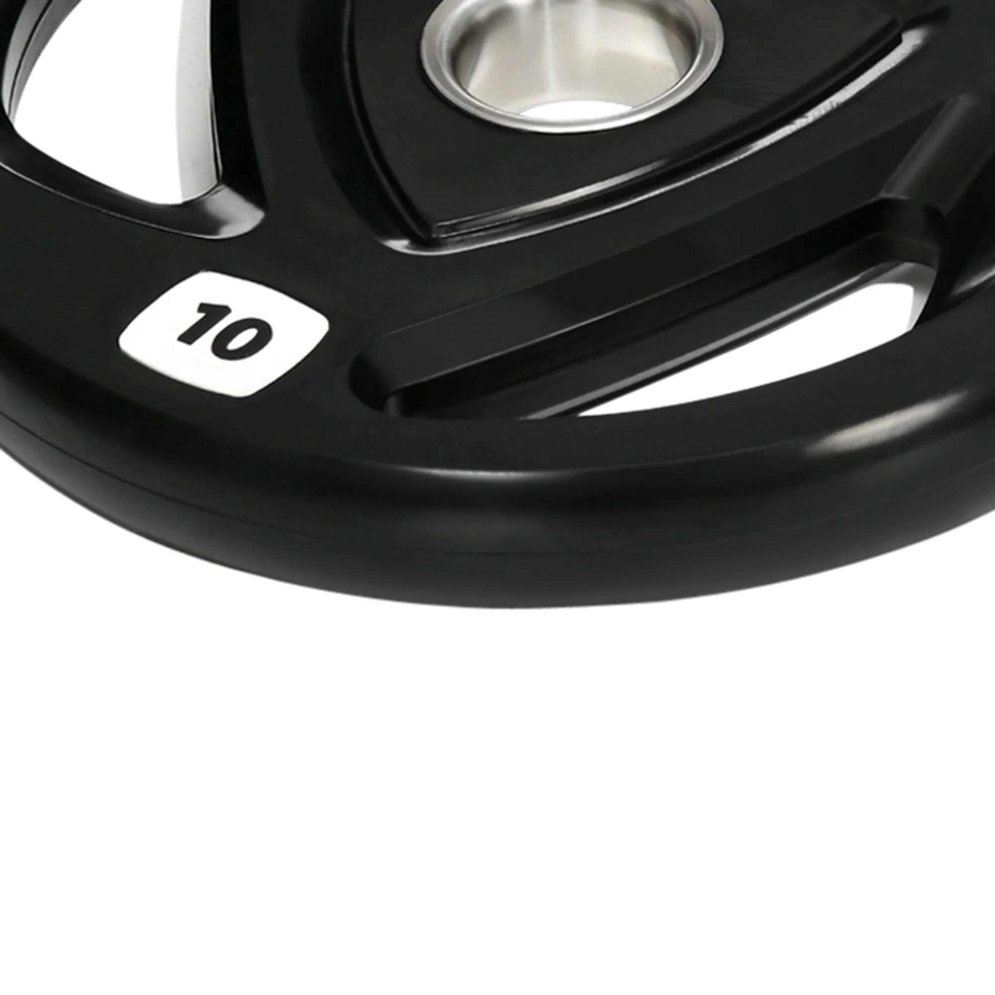 Olympic 2 x 10kg With 5cm Core Hole Weight Plates Steel & Rubber Black by Sportnow - Image 7