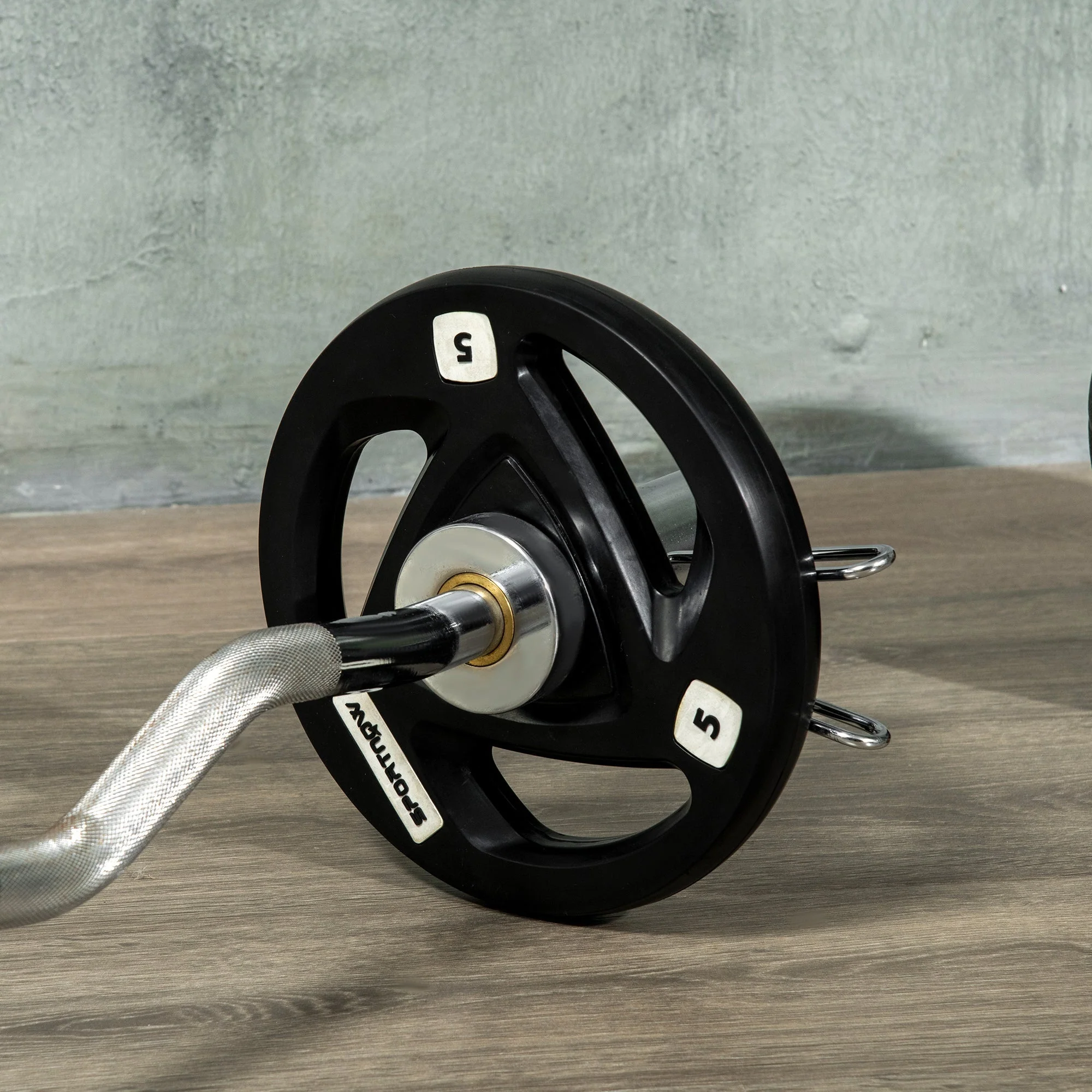 Olympic 2 x 5kg With 5cm Core Hole Weight Plates Steel & Rubber Black by Sportnow - Image 7