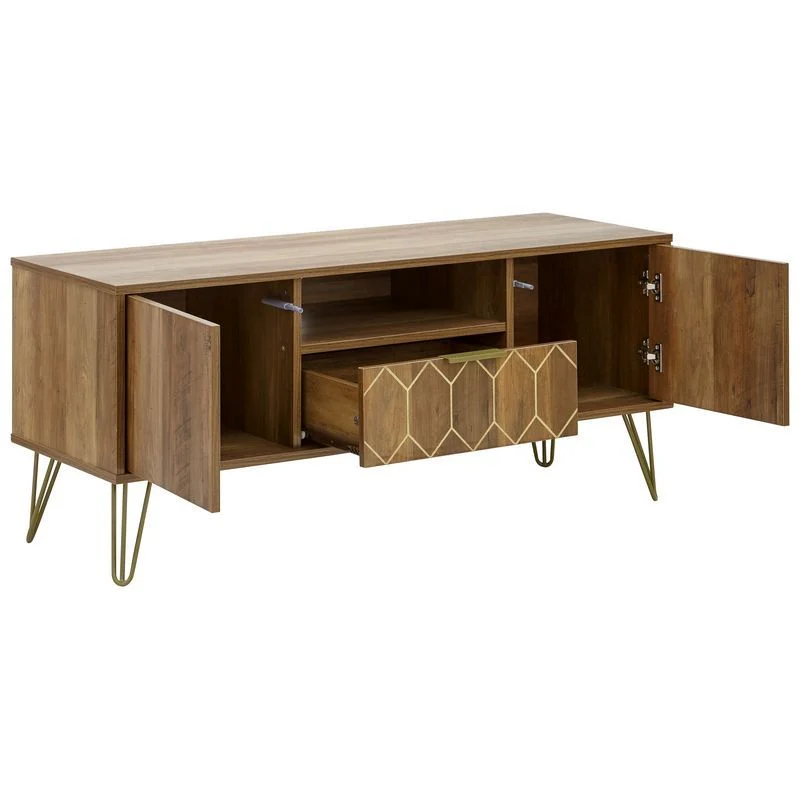Orleans TV Unit Natural 1 Shelf 1 Drawer 2 Doors - Image 3
