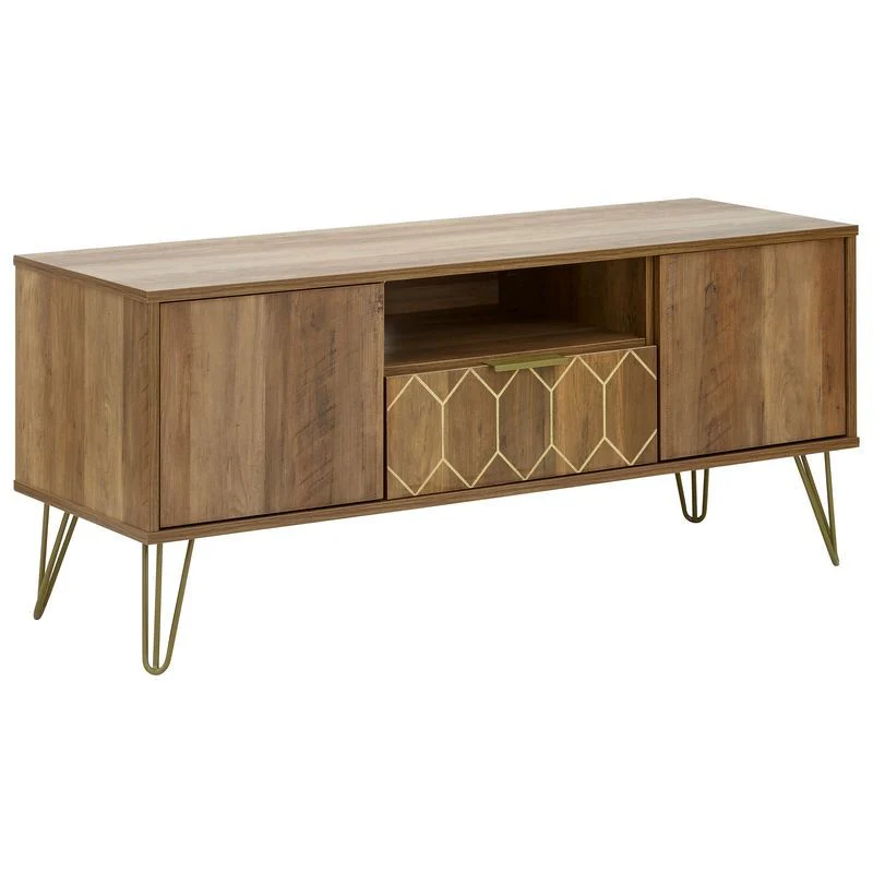 Orleans TV Unit Natural 1 Shelf 1 Drawer 2 Doors - Image 4