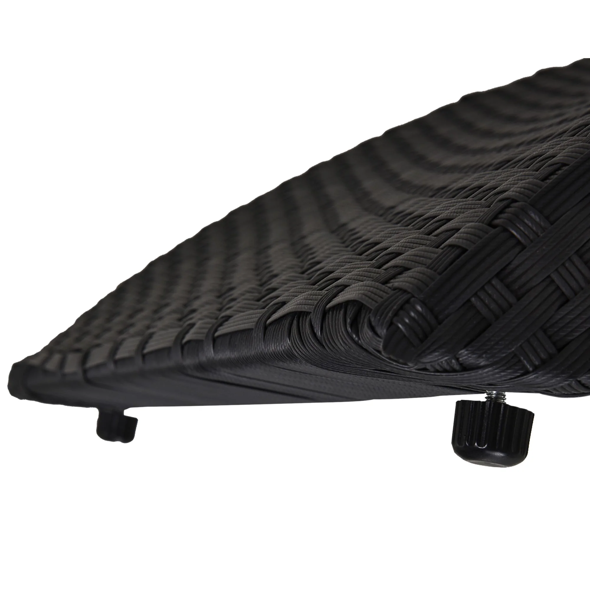 Outdoor Foldable PE Rattan Sun Lounger with Soft Padded Cushion - Image 8