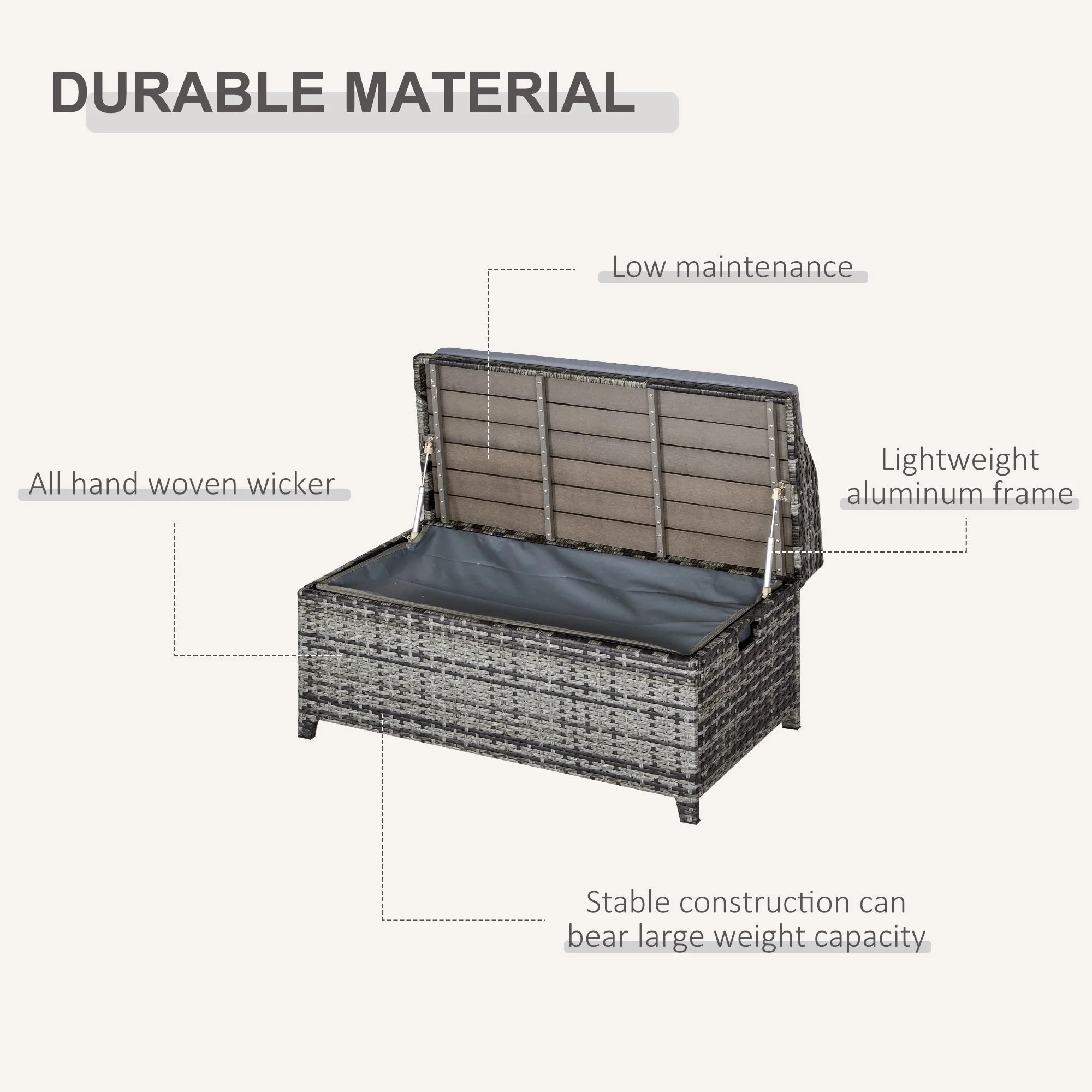 Outdoor Rattan Storage Box - Image 6