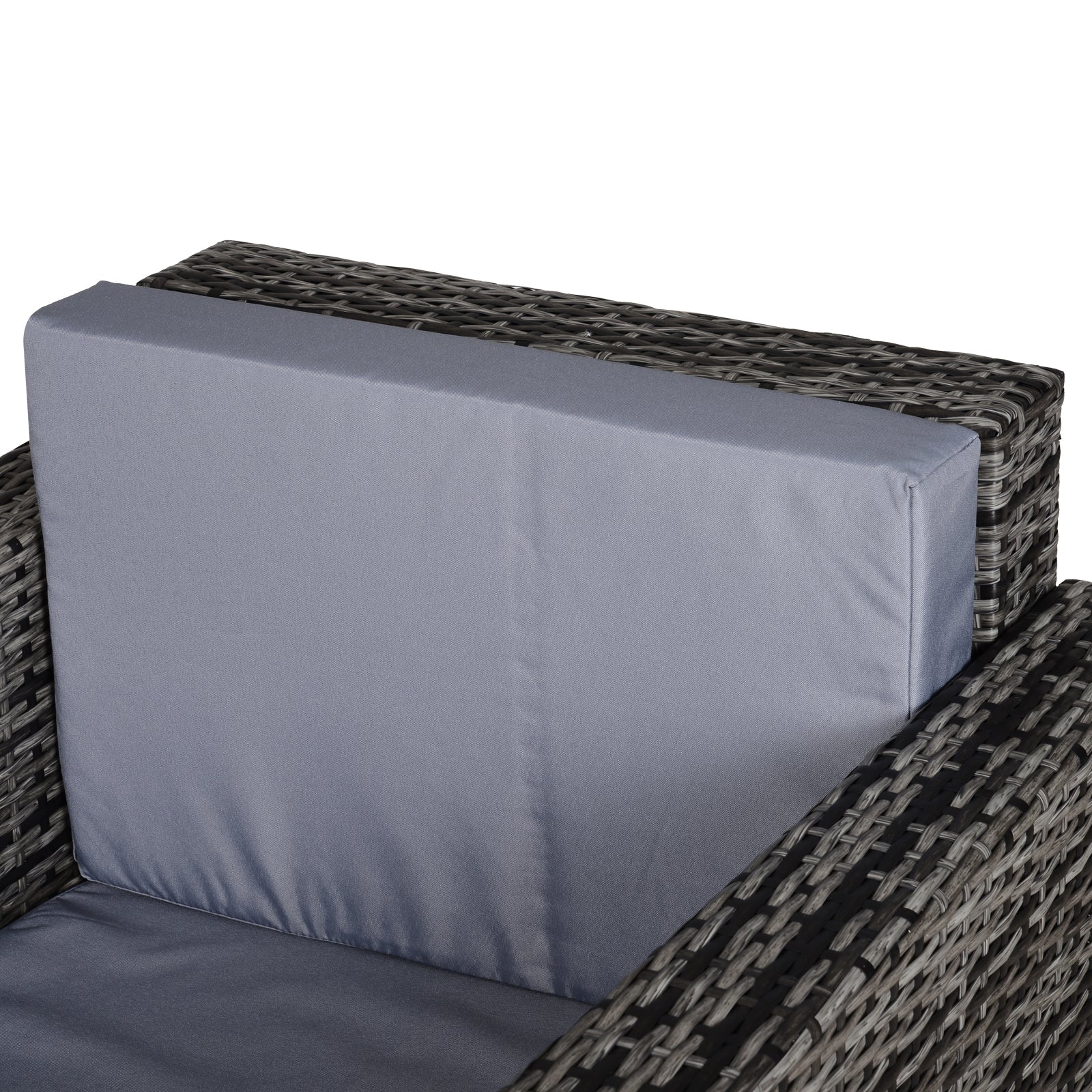 Outsunny 1 Seater Rattan Garden All-Weather Wicker Weave Single Sofa Armchair With Fire Resistant Cushion - Grey - Image 8