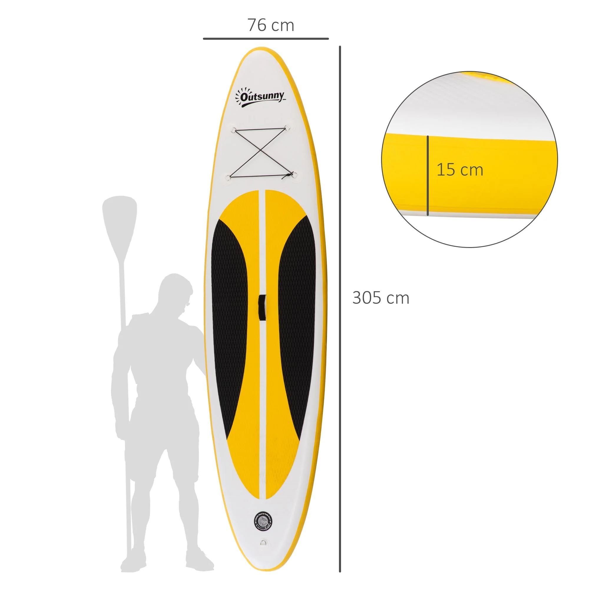 Outsunny 10' X 30" X 6" Inflatable Stand Up Paddle Board - Image 3