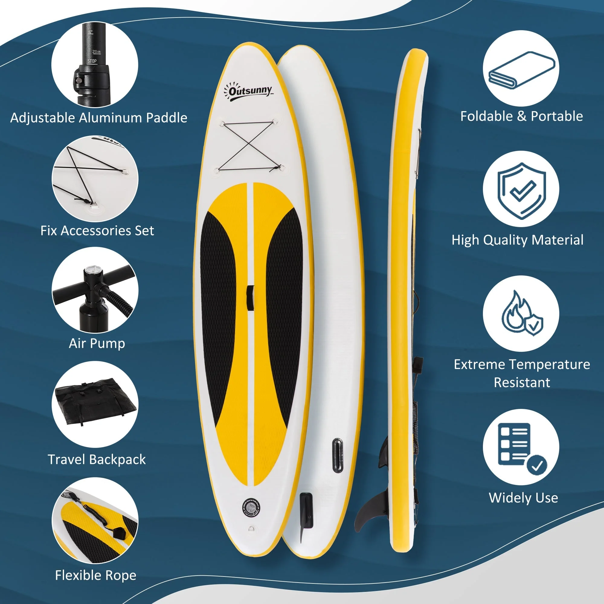 Outsunny 10' X 30" X 6" Inflatable Stand Up Paddle Board - Image 4