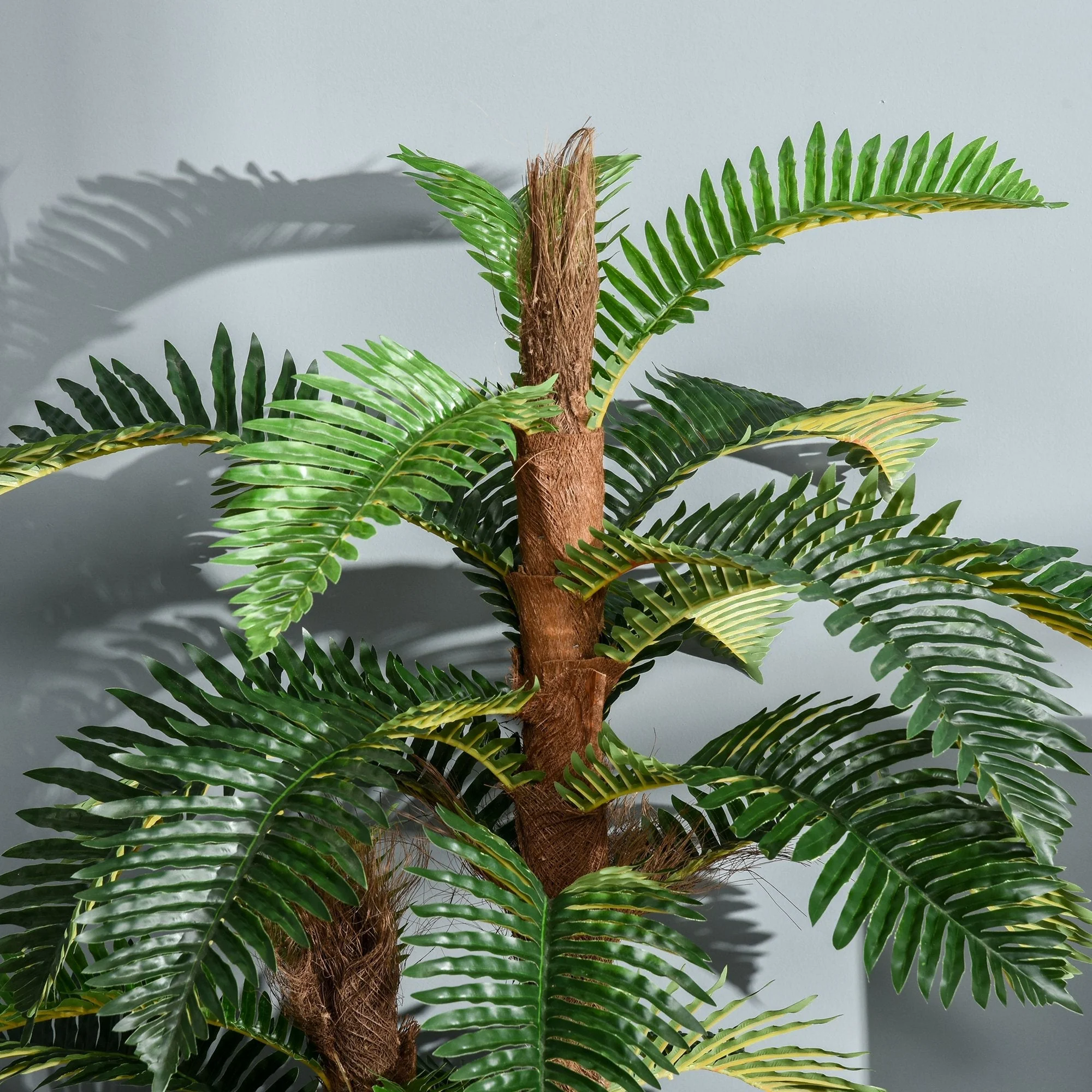 Outsunny 150cm/5Ft Artificial Fern Tree Decorative Plant 36 Leaves With Nursery Pot Fake Plant For Indoor Outdoor Dcor - Image 7