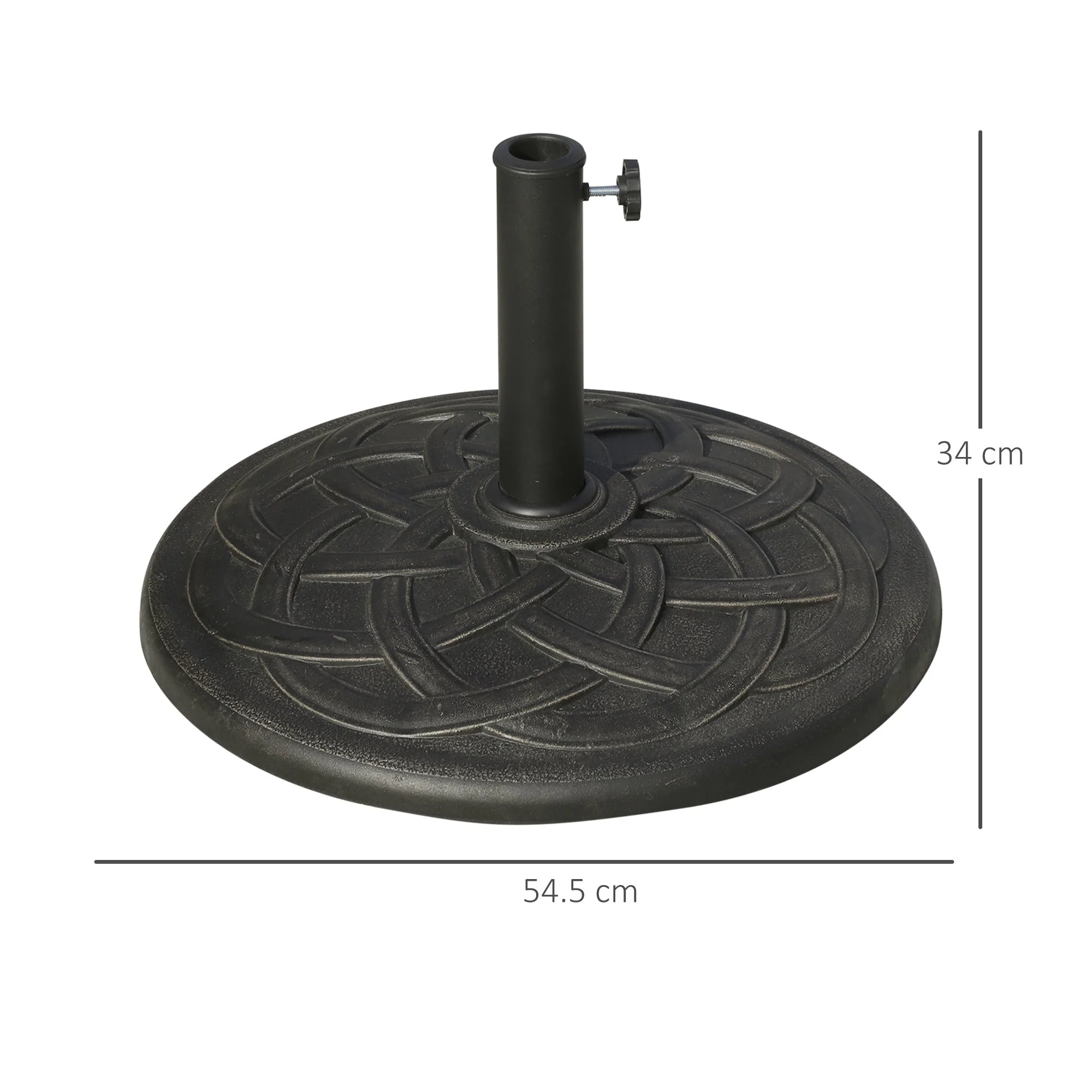 Outsunny 19KG Resin Umbrella Base Garden Parasol Base Stand Round Sun Shade Holder Suitable For Pole Between ?38mm to ?48mm - Image 2