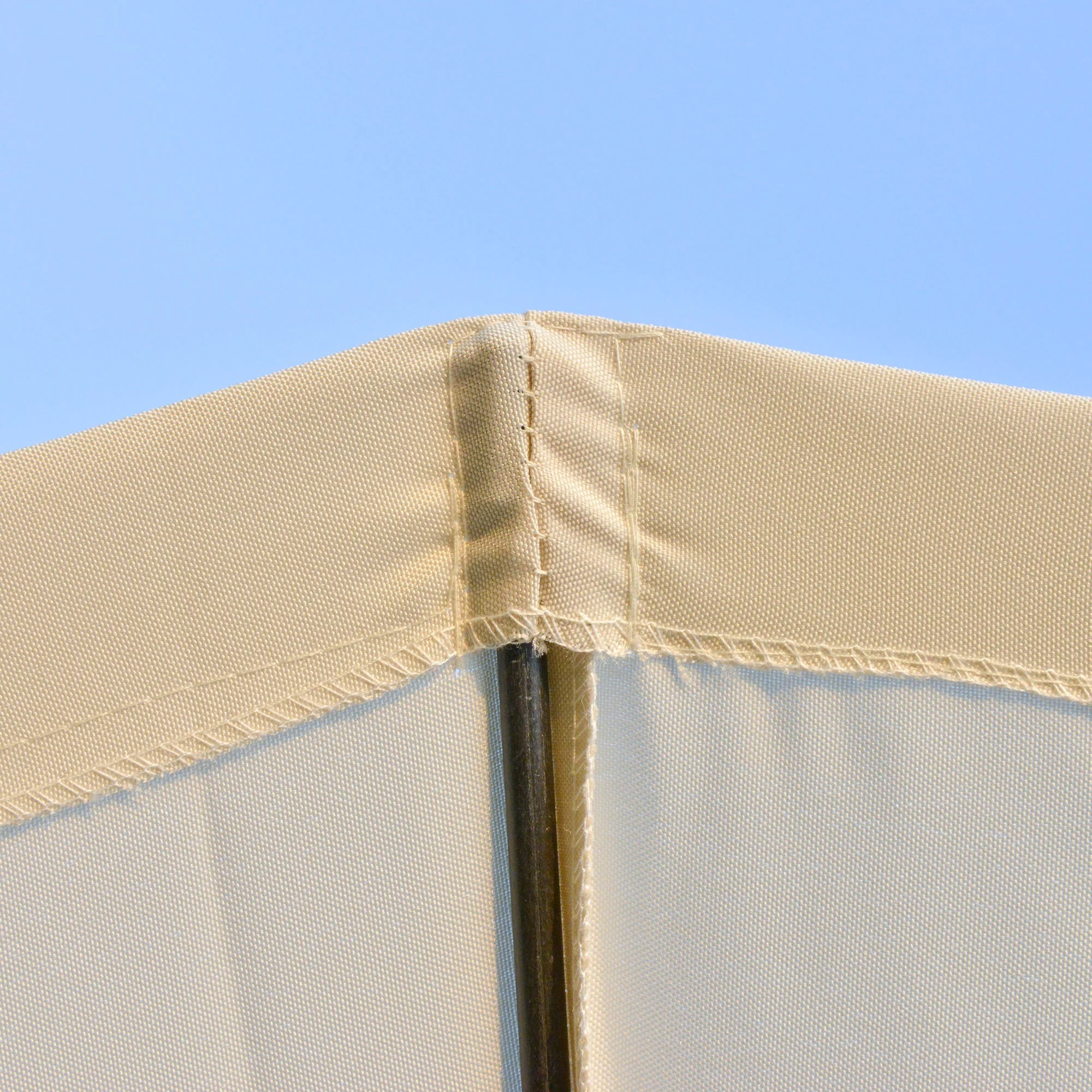 Outsunny 2.6M Shanghai Garden Parasol Umbrella With Crank & Tilt Adjustable Outdoor Sun Shade Off-White - Image 8