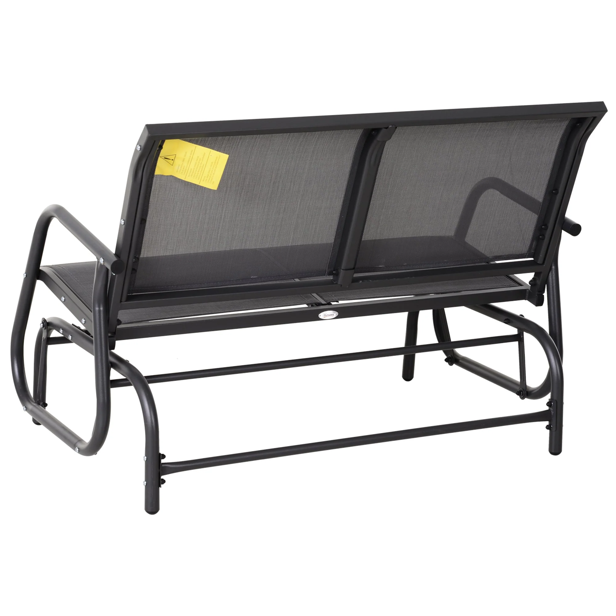 Outsunny 2-Person Outdoor Glider Bench Patio 2 Seater Swing Gliding Chair Loveseat W/Power Coated Steel Frame For Backyard Garden Porch - Image 9