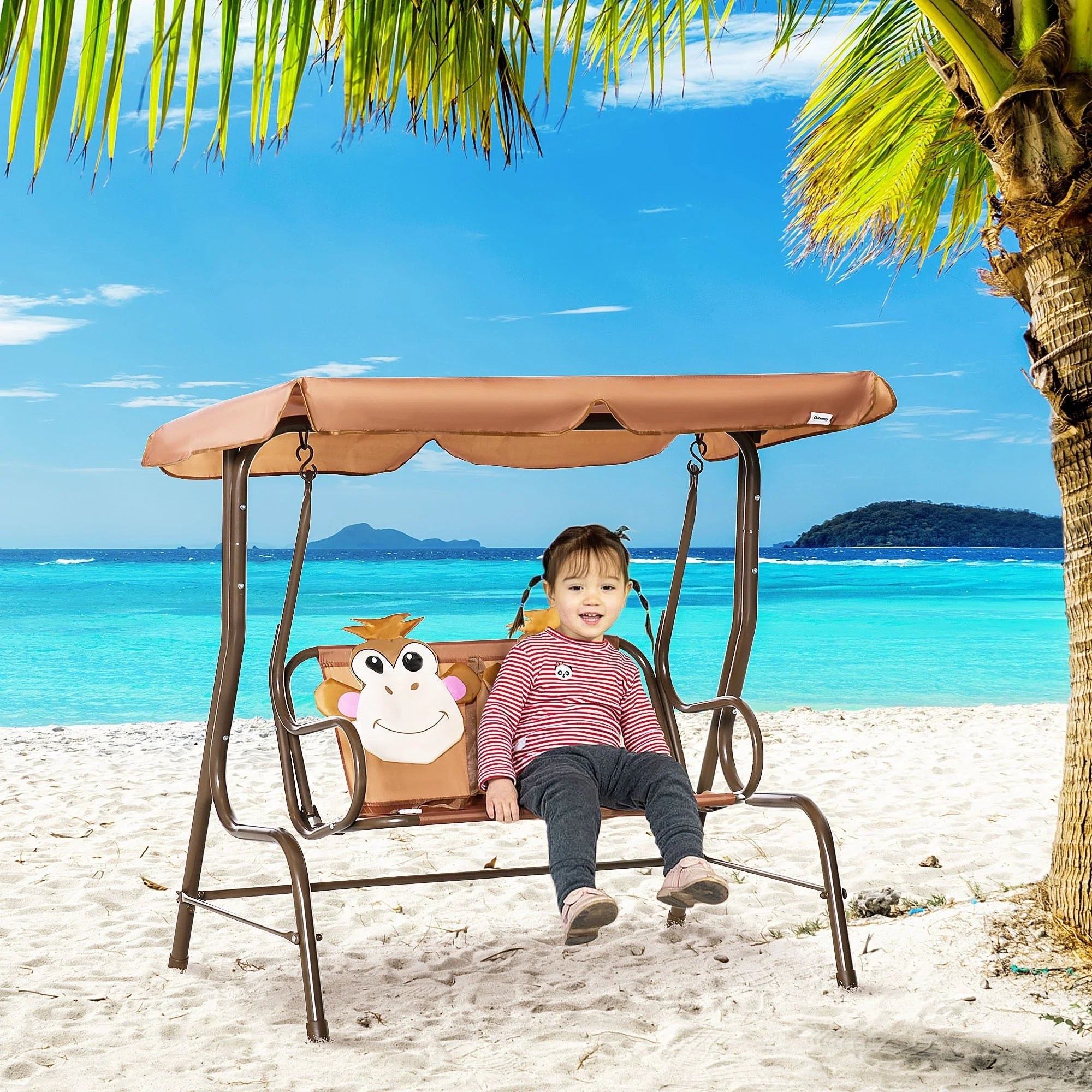 Outsunny 2 Seater Kids Garden Swing Seat - Image 2