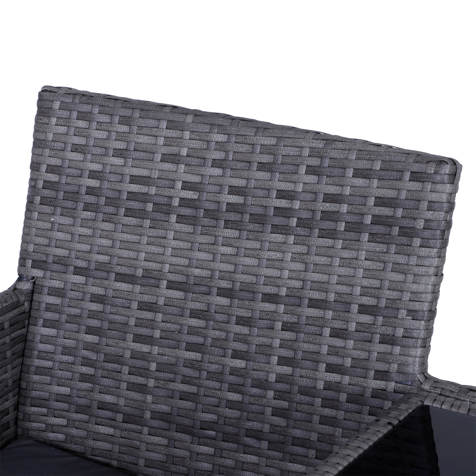 Outsunny 2-Seater PE Rattan Outdoor Garden Bench w/ Centre Table Grey - Image 8