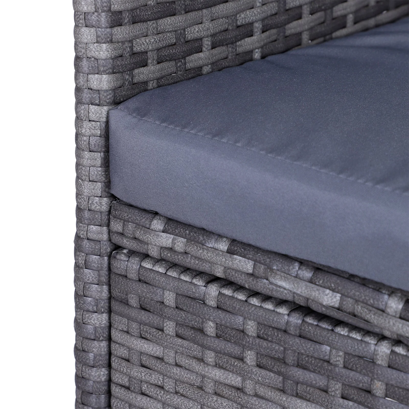 Outsunny 2-Seater PE Rattan Outdoor Garden Bench w/ Centre Table Grey - Image 9