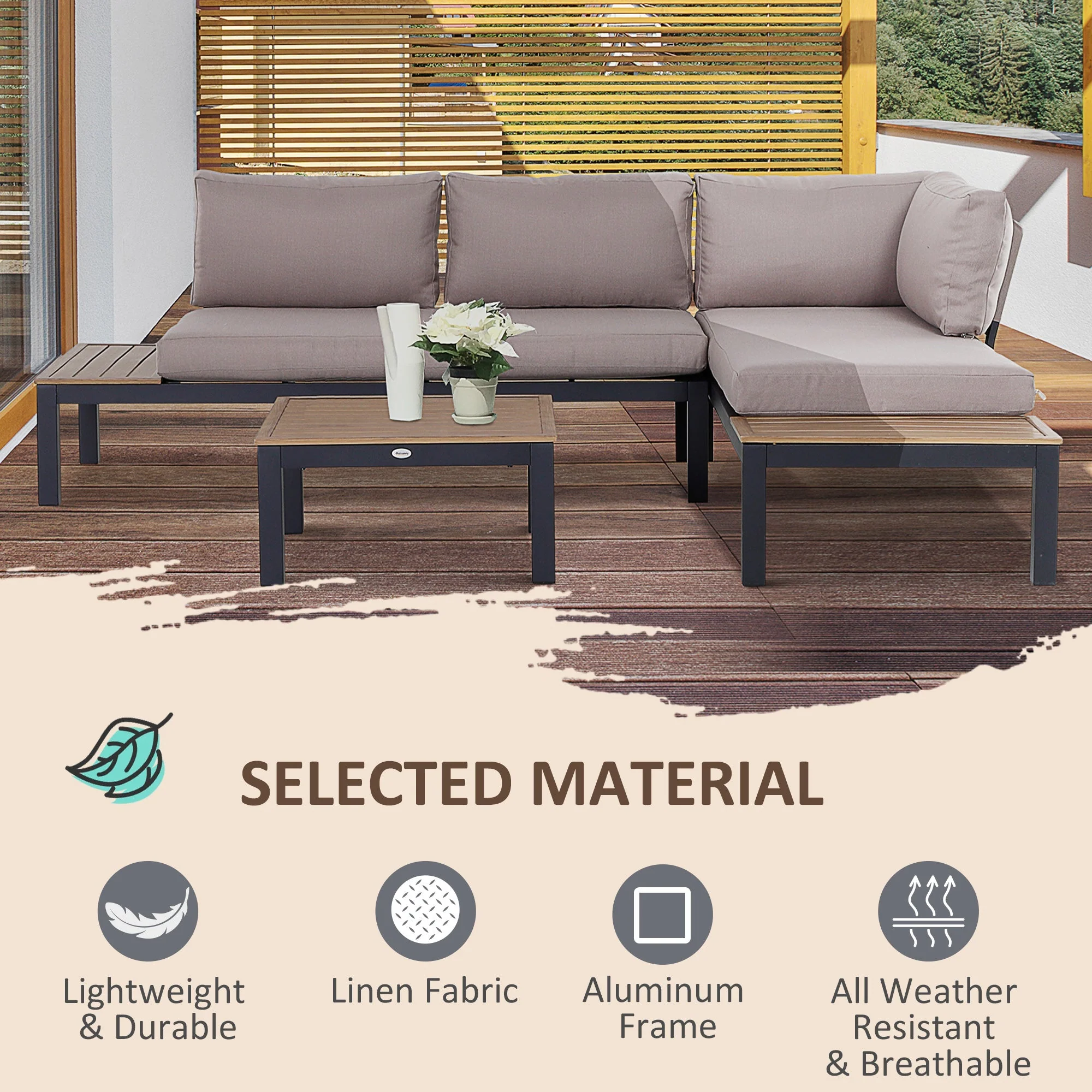 Outsunny 3 Pieces Garden Furniture Sets - Image 4