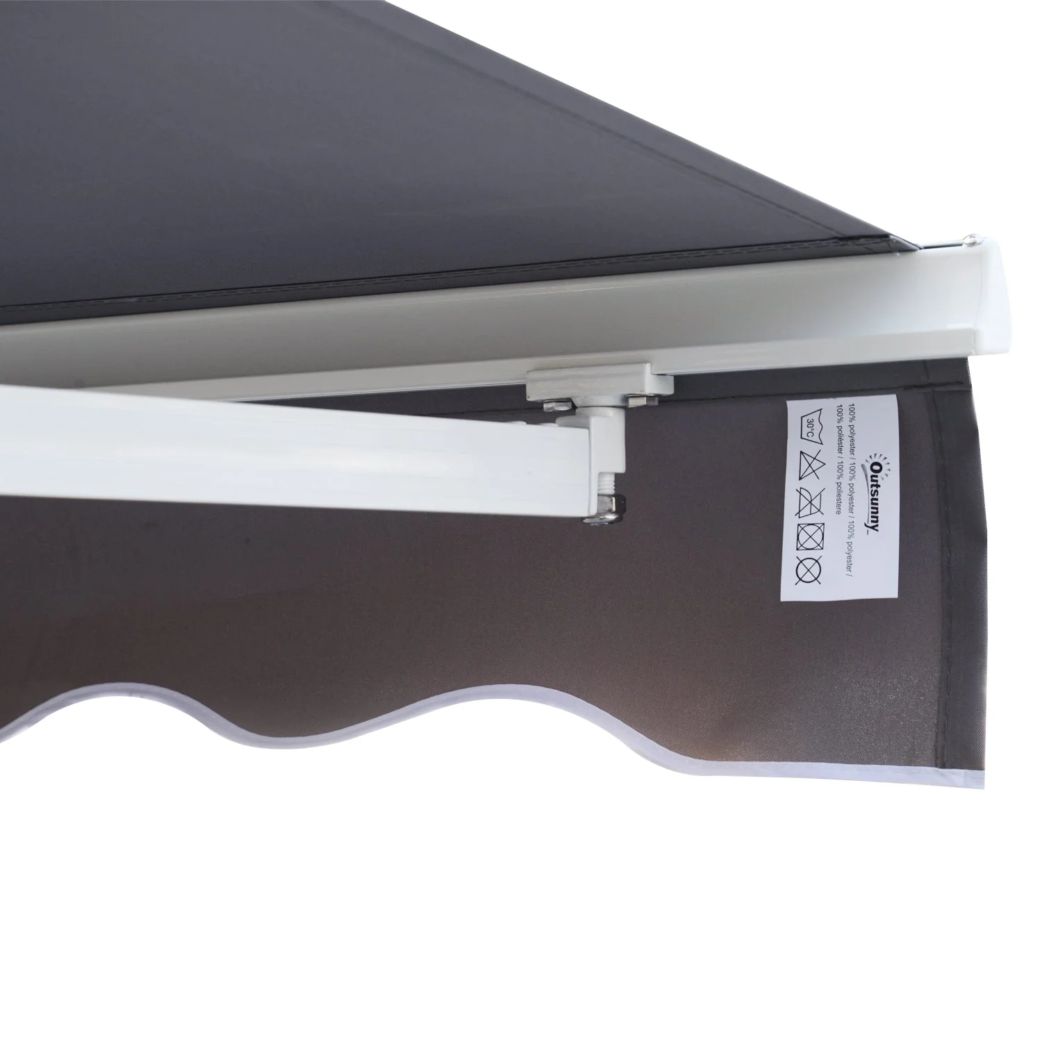 Outsunny 3 x 2.5m Manual Awning Canopy Sun Shade Shelter Retractable for Garden Grey - Image 9