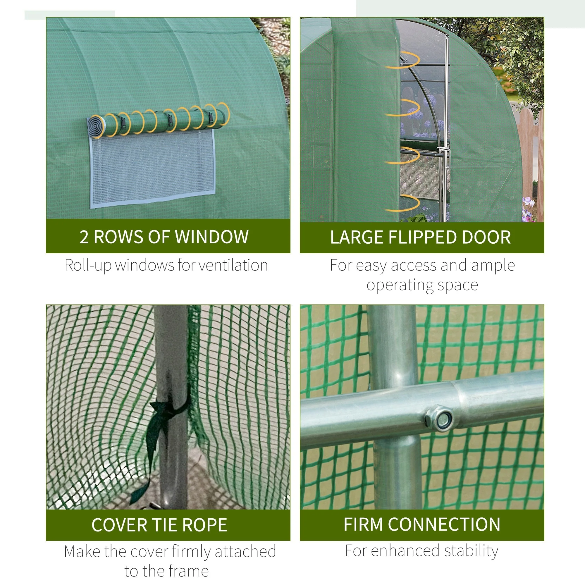 Outsunny 3 X 2M Walk-In Greenhouse With Metal Frame And Door - Image 6