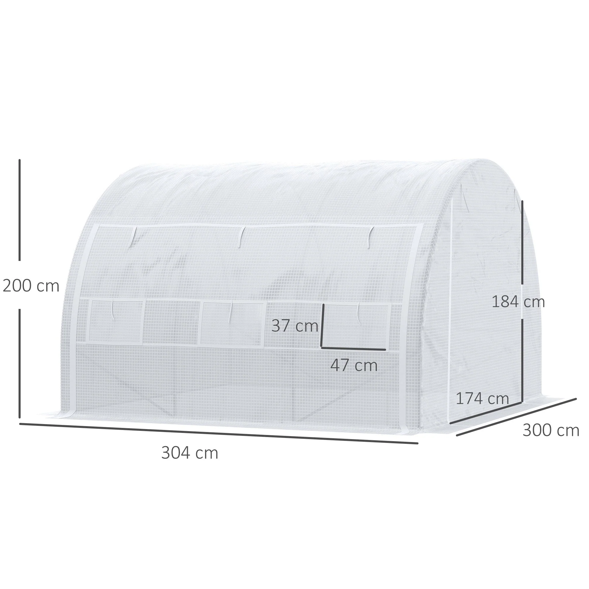 Outsunny 3 X 3 X 2 M Polytunnel Greenhouse - Image 3