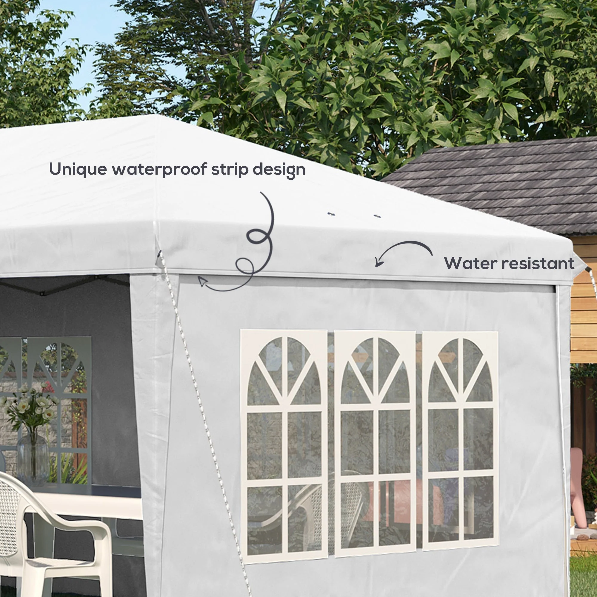 Outsunny 3 x 6M Half-Open Garden Gazebo - Image 5