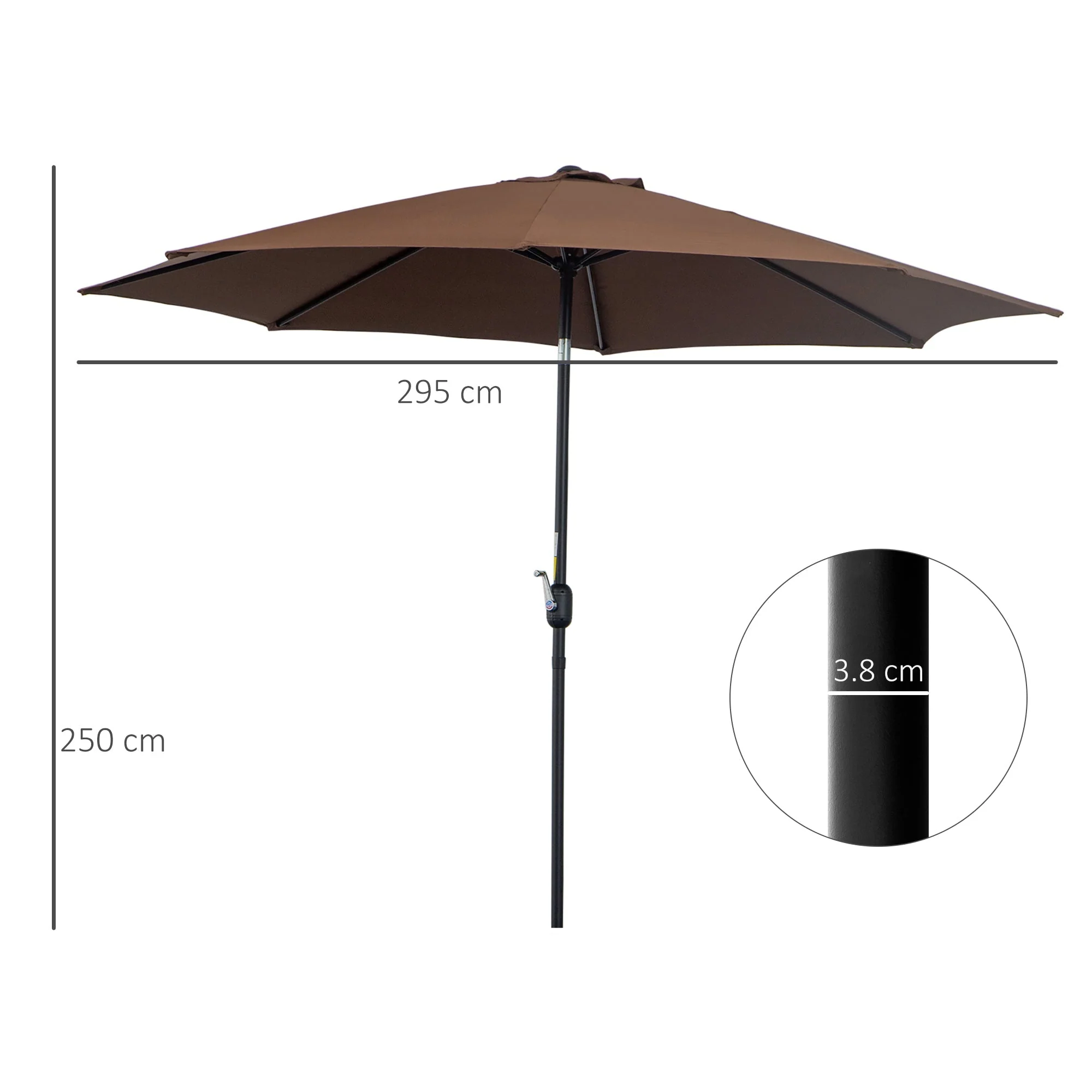 Outsunny 3(M) Tilting Parasol Garden Umbrellas - Image 3