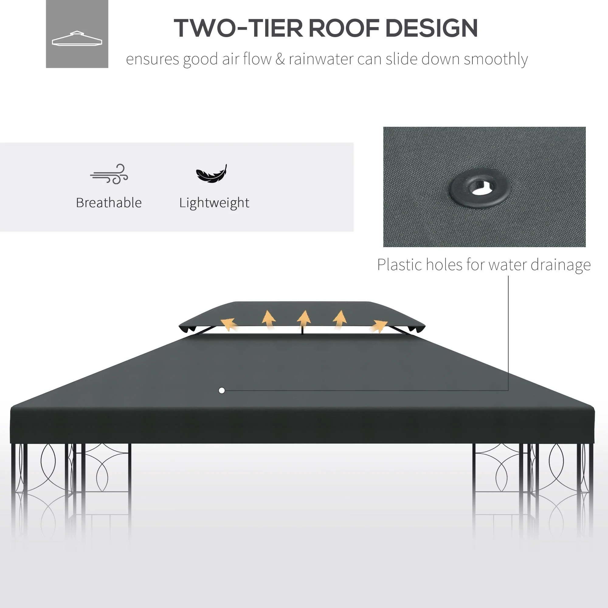 Outsunny 3X4M Gazebo Canopy Replacement Cover - Image 5
