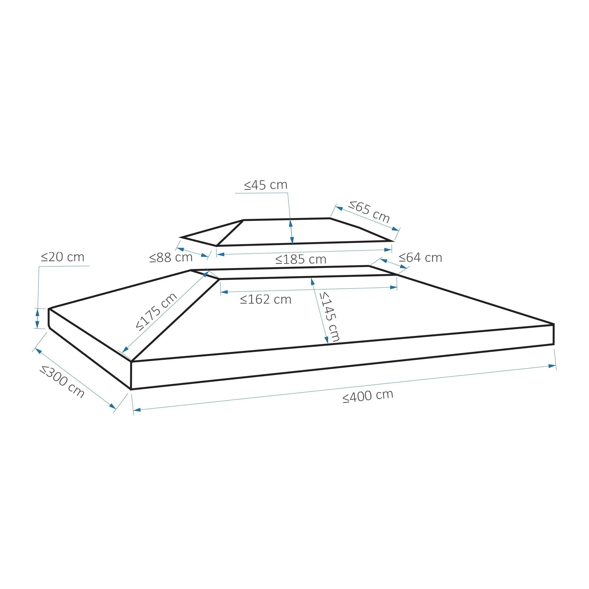 Outsunny 3X4M Gazebo Canopy Replacement Cover - Image 3