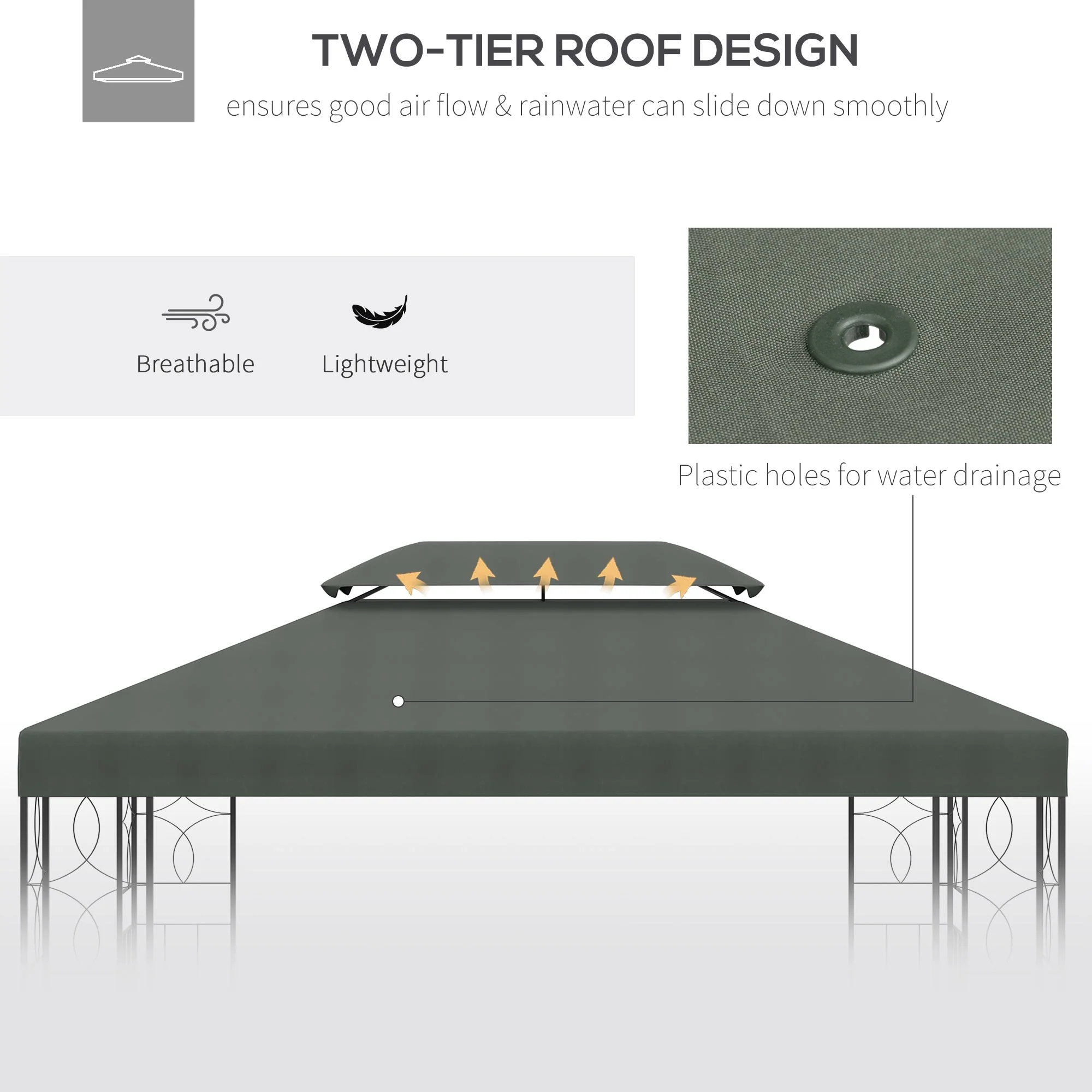 Outsunny 3X4M Gazebo Canopy Replacement Cover - Image 4