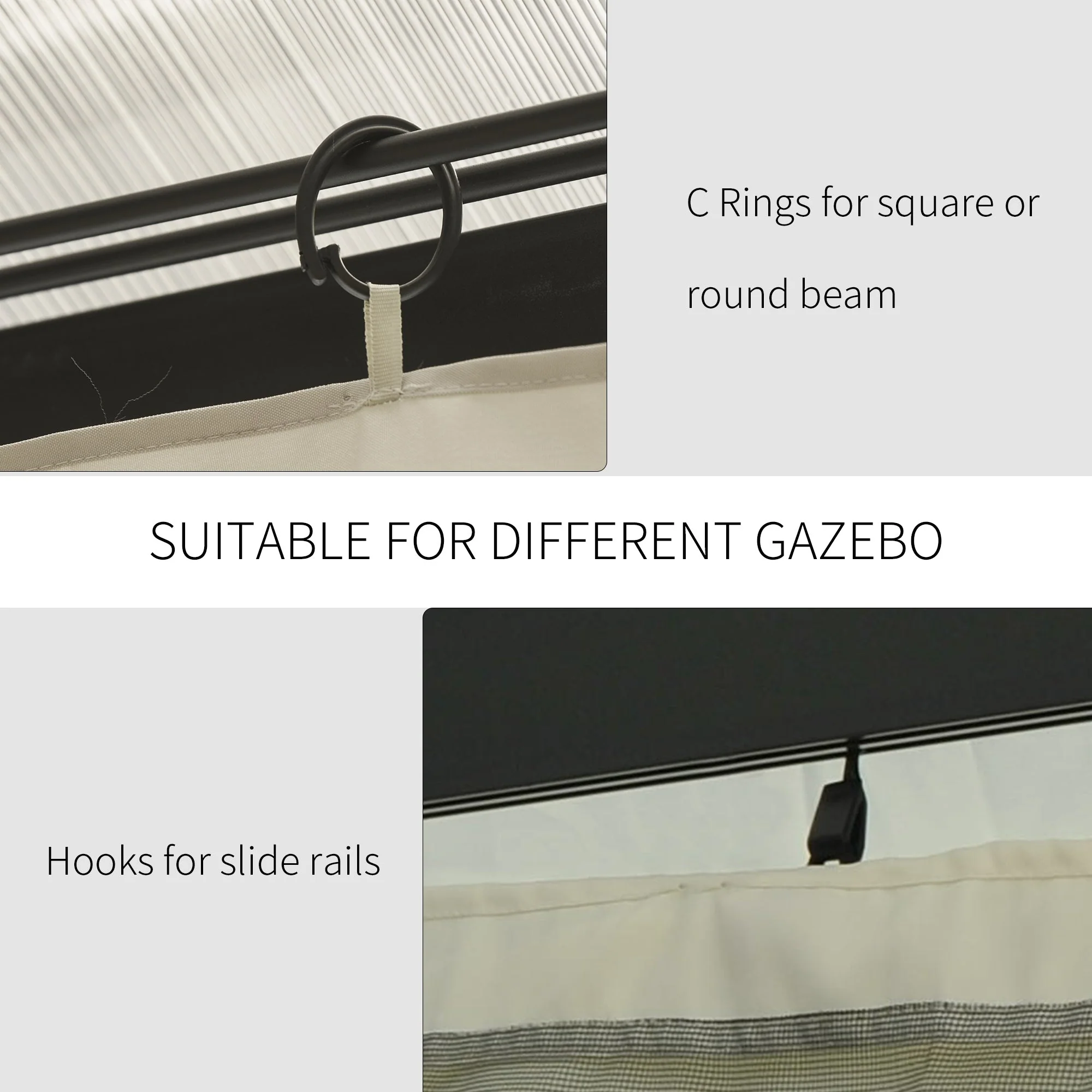 Outsunny 3 X 4M Universal Gazebo Replacement Sidewalls Privacy Panel For Canopy - 4 Pack - Image 4