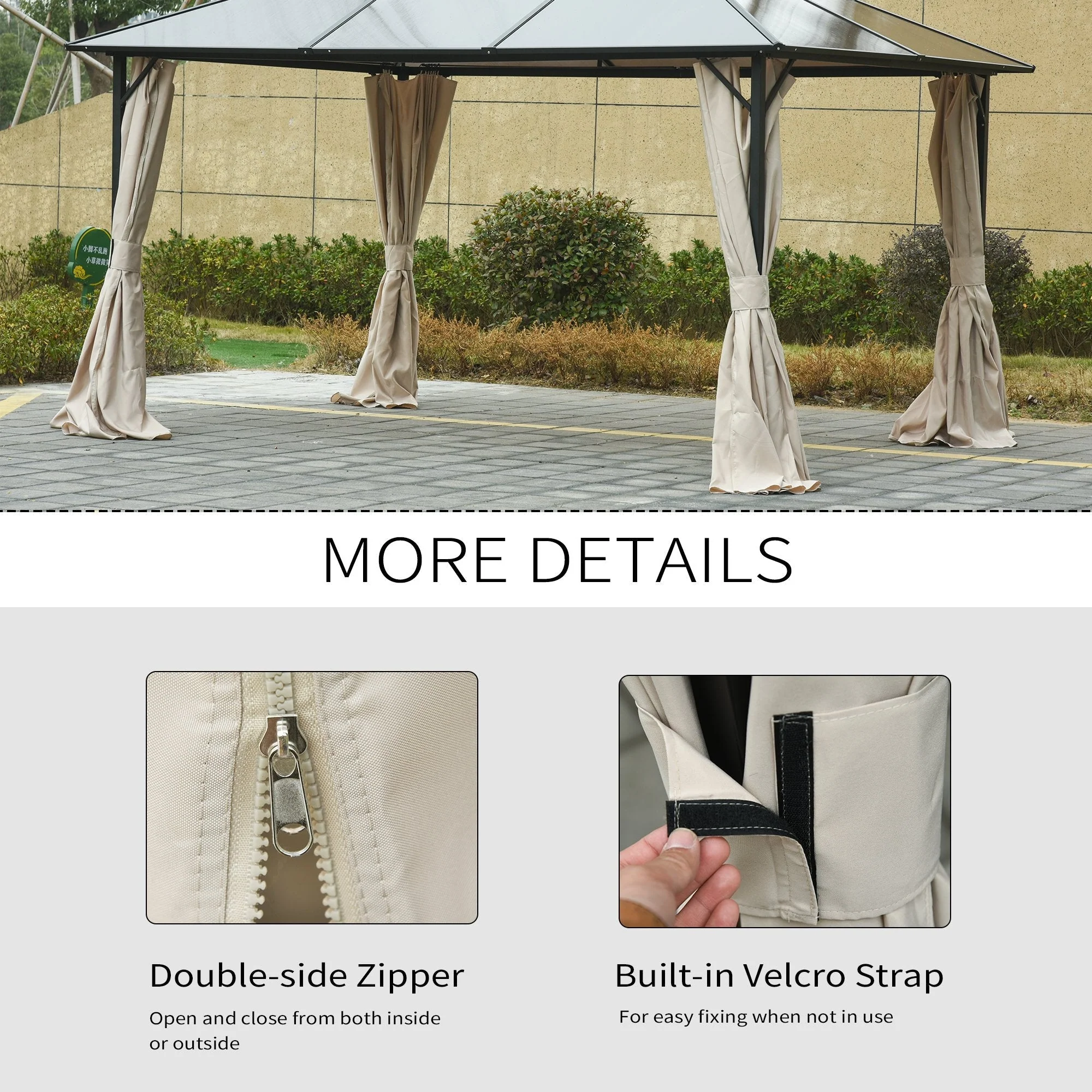 Outsunny 3 X 4M Universal Gazebo Replacement Sidewalls Privacy Panel For Canopy - 4 Pack - Image 5