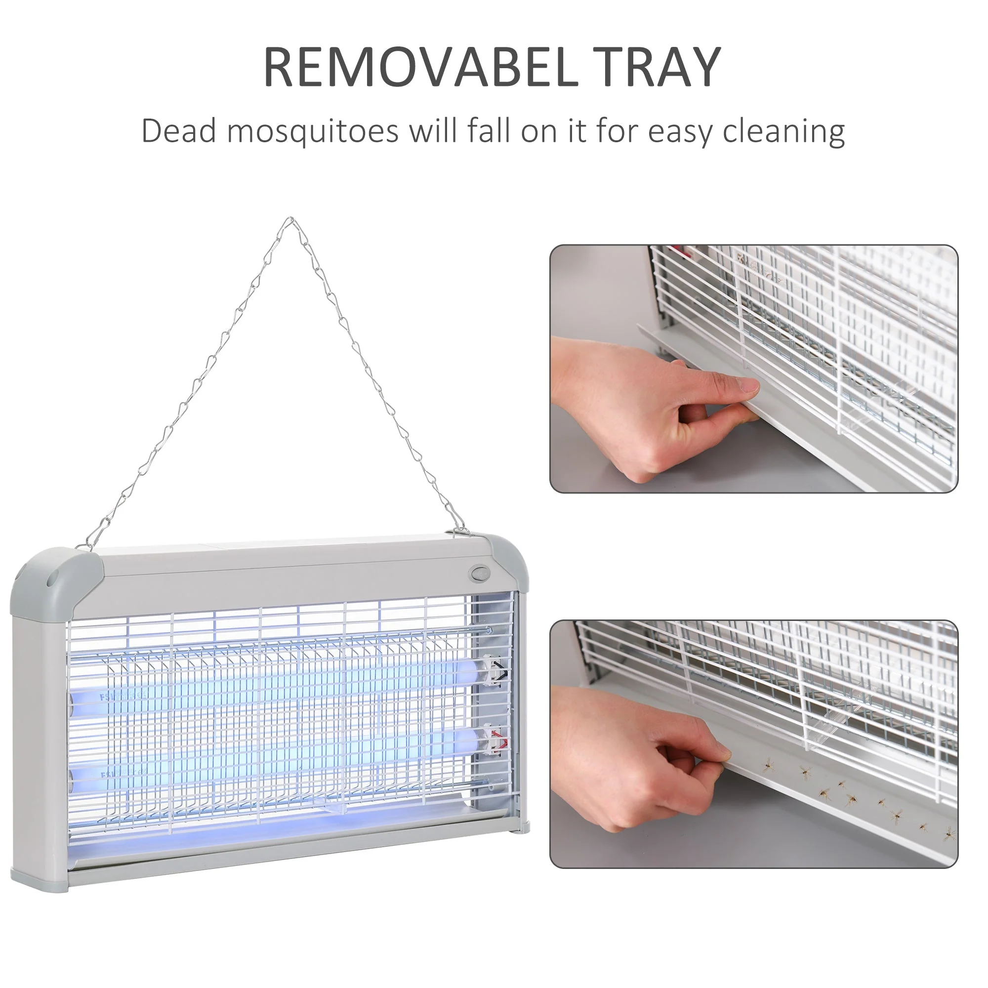 Outsunny Free Standing Wall Hanging 30W Electric Fly Mosquito Killer 60? Coverage Electric Fly Zapper - Image 5