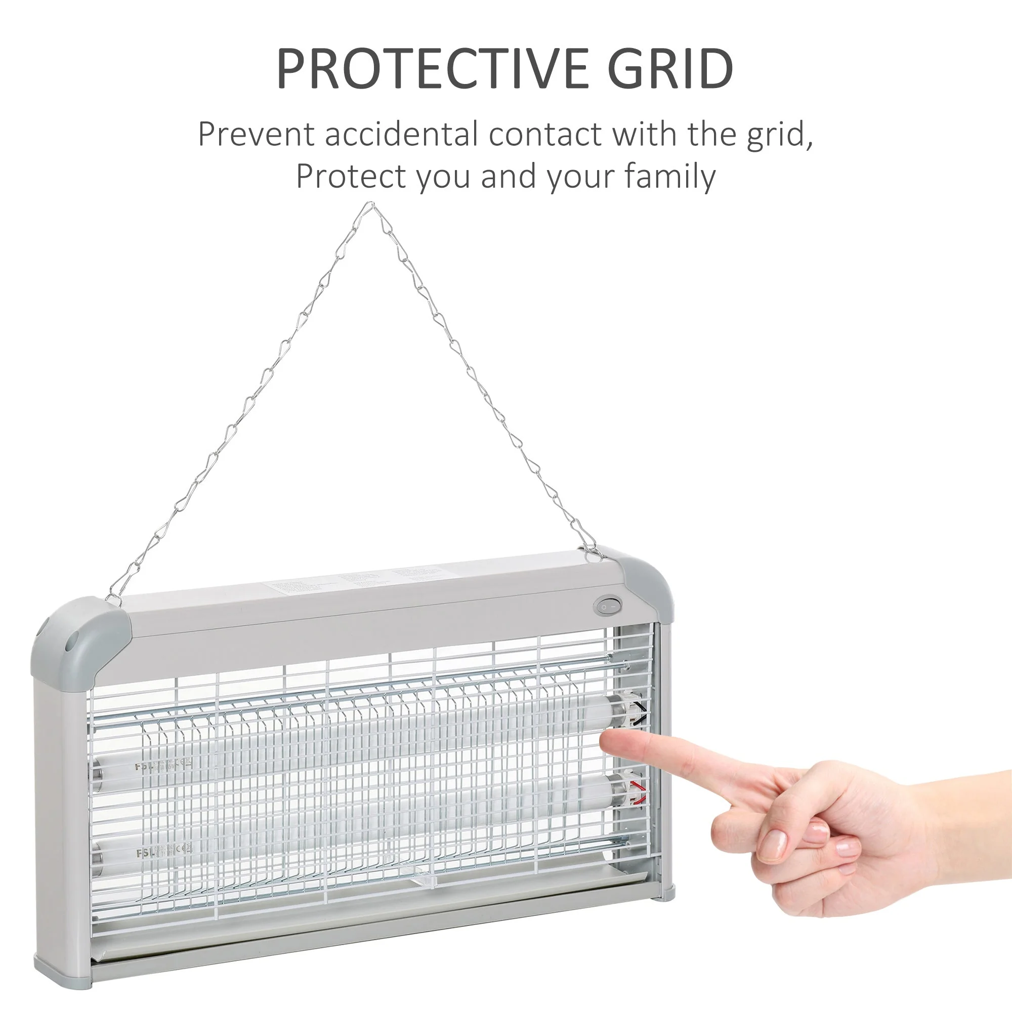 Outsunny Free Standing Wall Hanging 30W Electric Fly Mosquito Killer 60? Coverage Electric Fly Zapper - Image 7