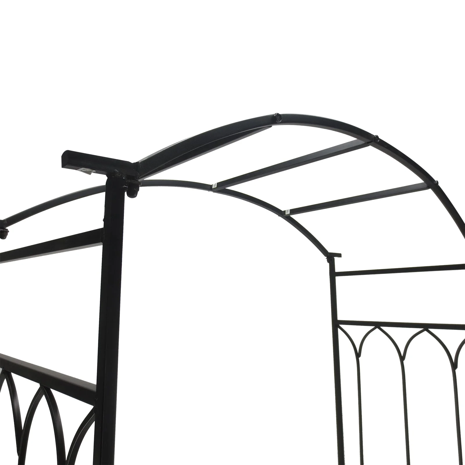Outsunny Garden Metal Frame Bench Witharch For Various Climbing Plant 115Lx50Wx203H cm-Black - Image 7