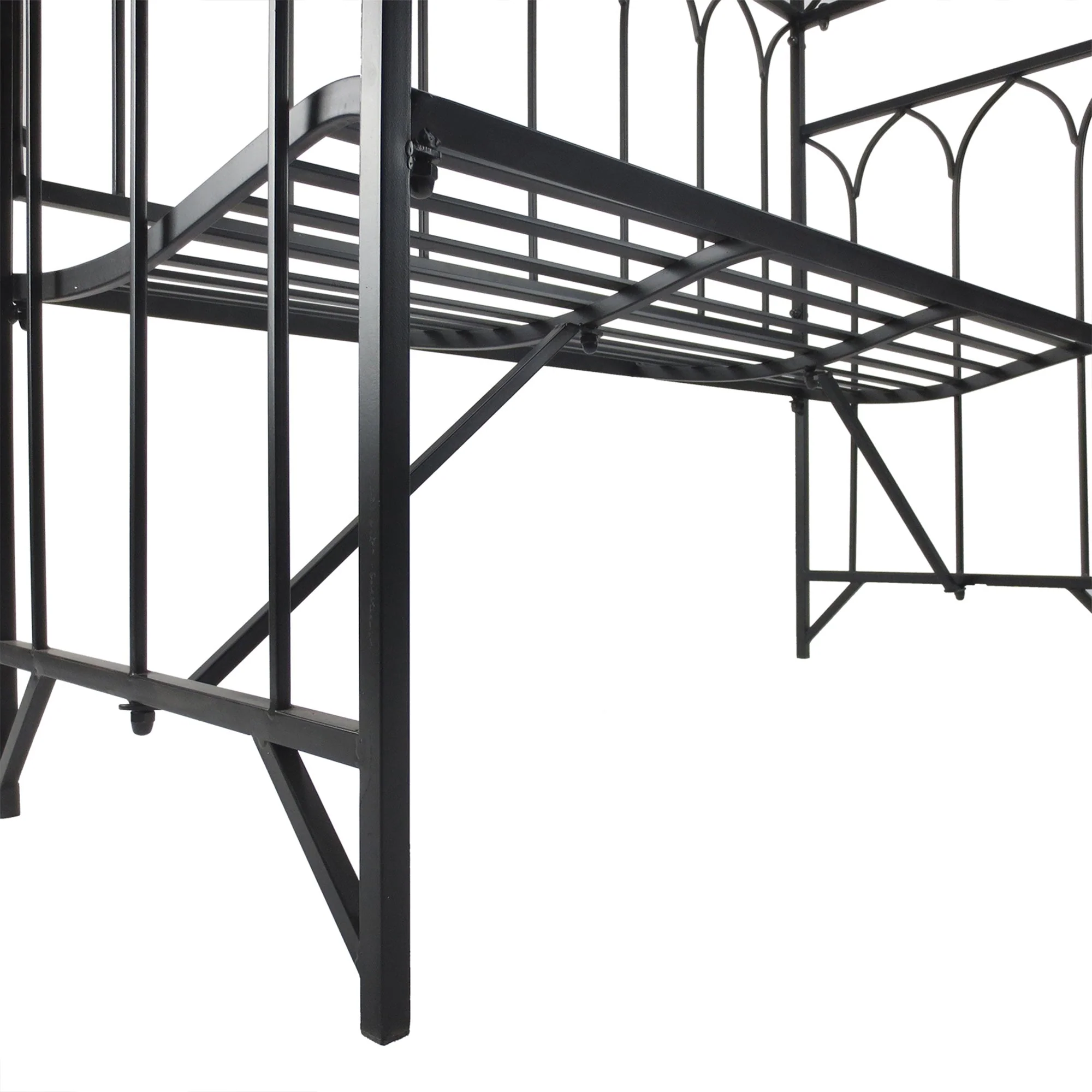 Outsunny Garden Metal Frame Bench Witharch For Various Climbing Plant 115Lx50Wx203H cm-Black - Image 9