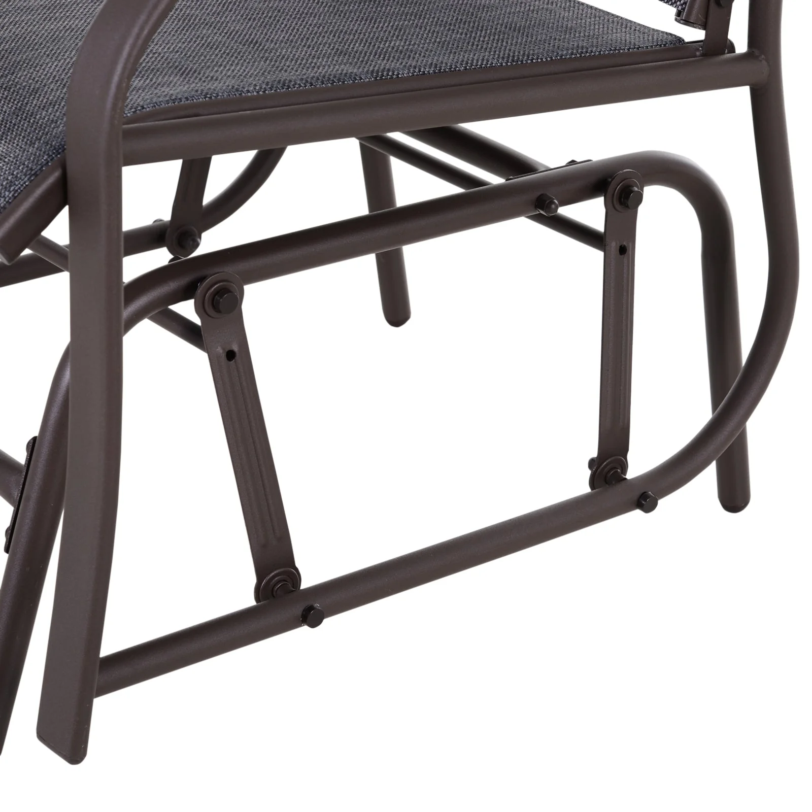 Outsunny Glider Rocking Chair & Table Set 2 Single Seaters Rocker Garden Swing Chair Patio Furniture Bistro Set Grey - Image 9