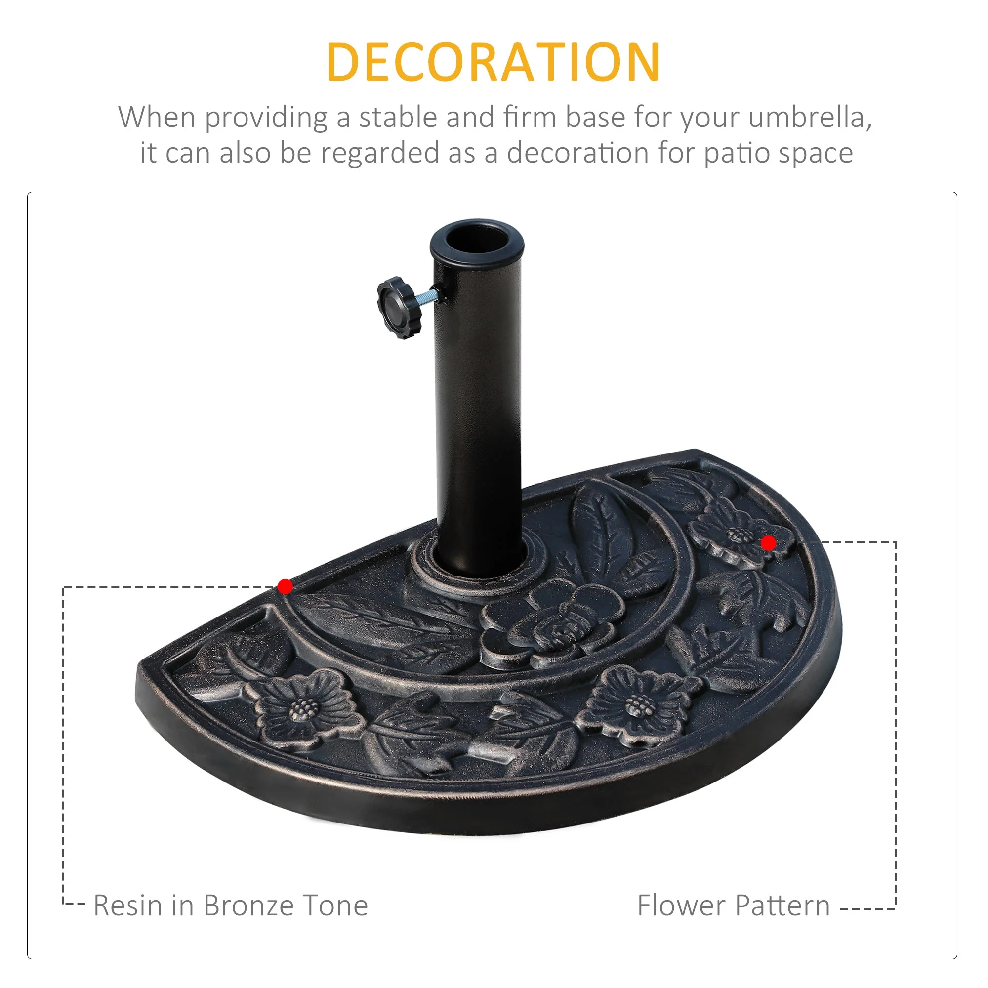 Outsunny Heavy Duty Parasol Umbrella Base - Image 4