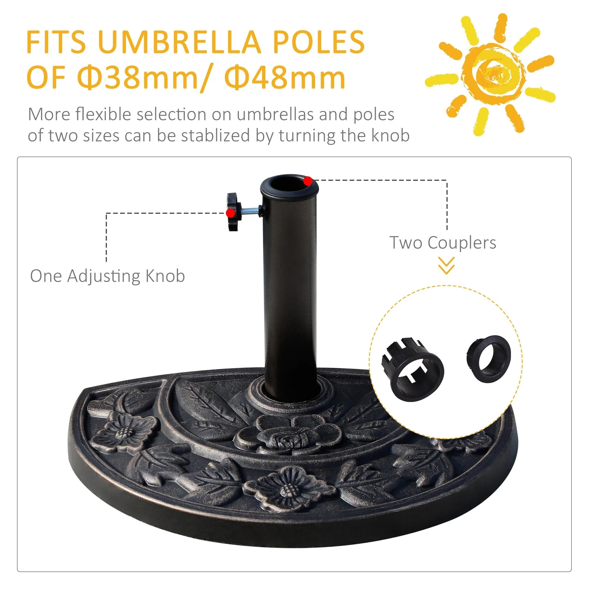 Outsunny Heavy Duty Parasol Umbrella Base - Image 6