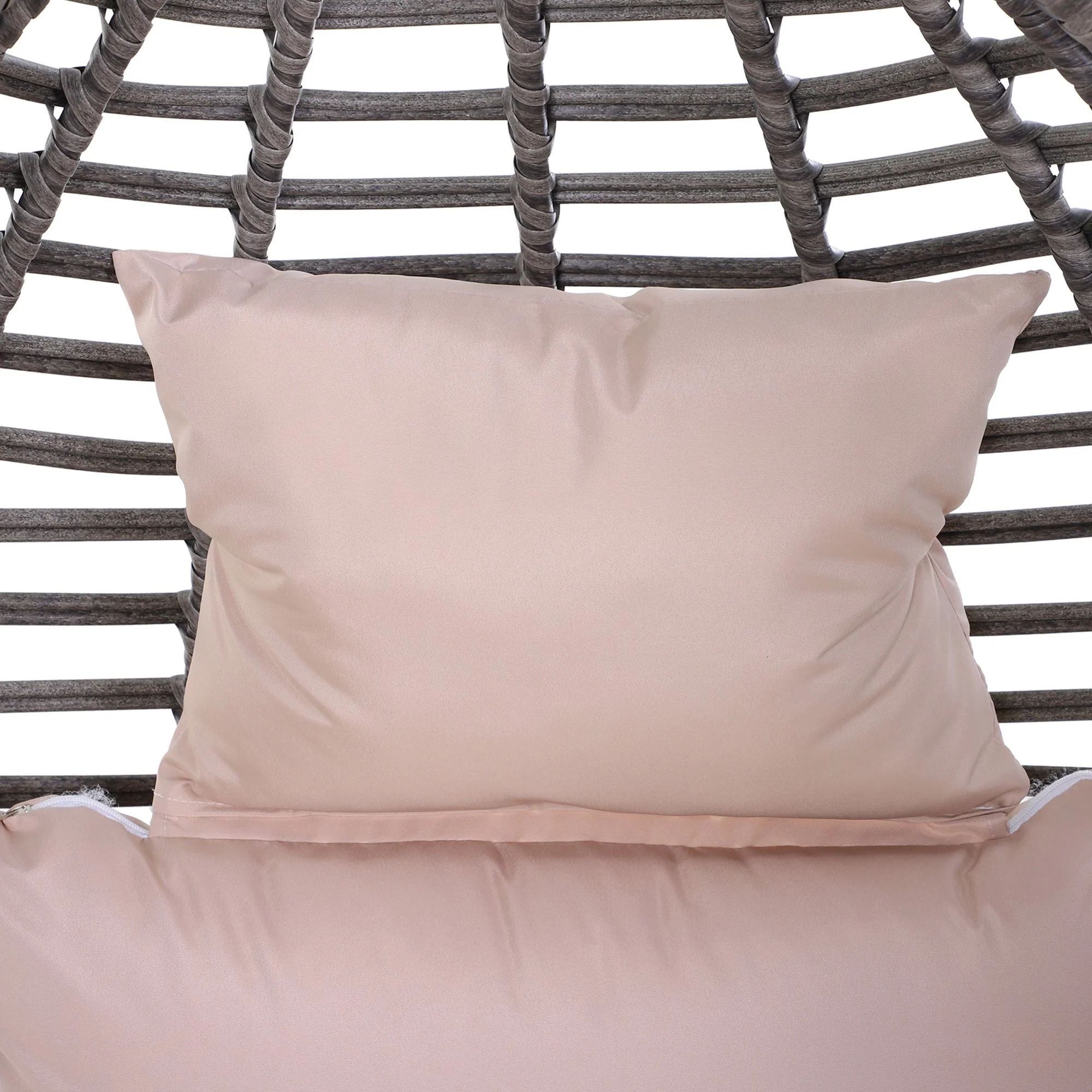 Outsunny Outdoor Egg Chair Pe Rattan Teardrop Chair With Full-Body Soft Padded Cushion Grey - Image 7
