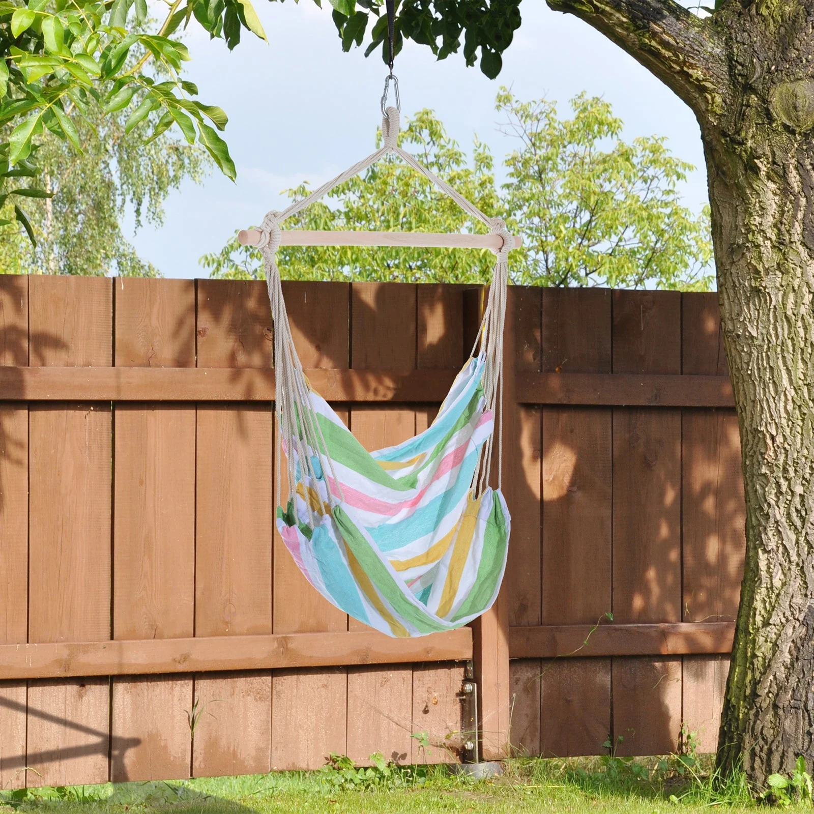 Outsunny Outdoor Hanging Rope Chair With Cotton Rope - Image 2