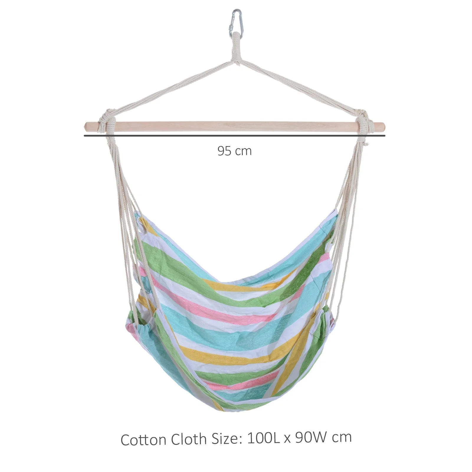 Outsunny Outdoor Hanging Rope Chair With Cotton Rope - Image 3