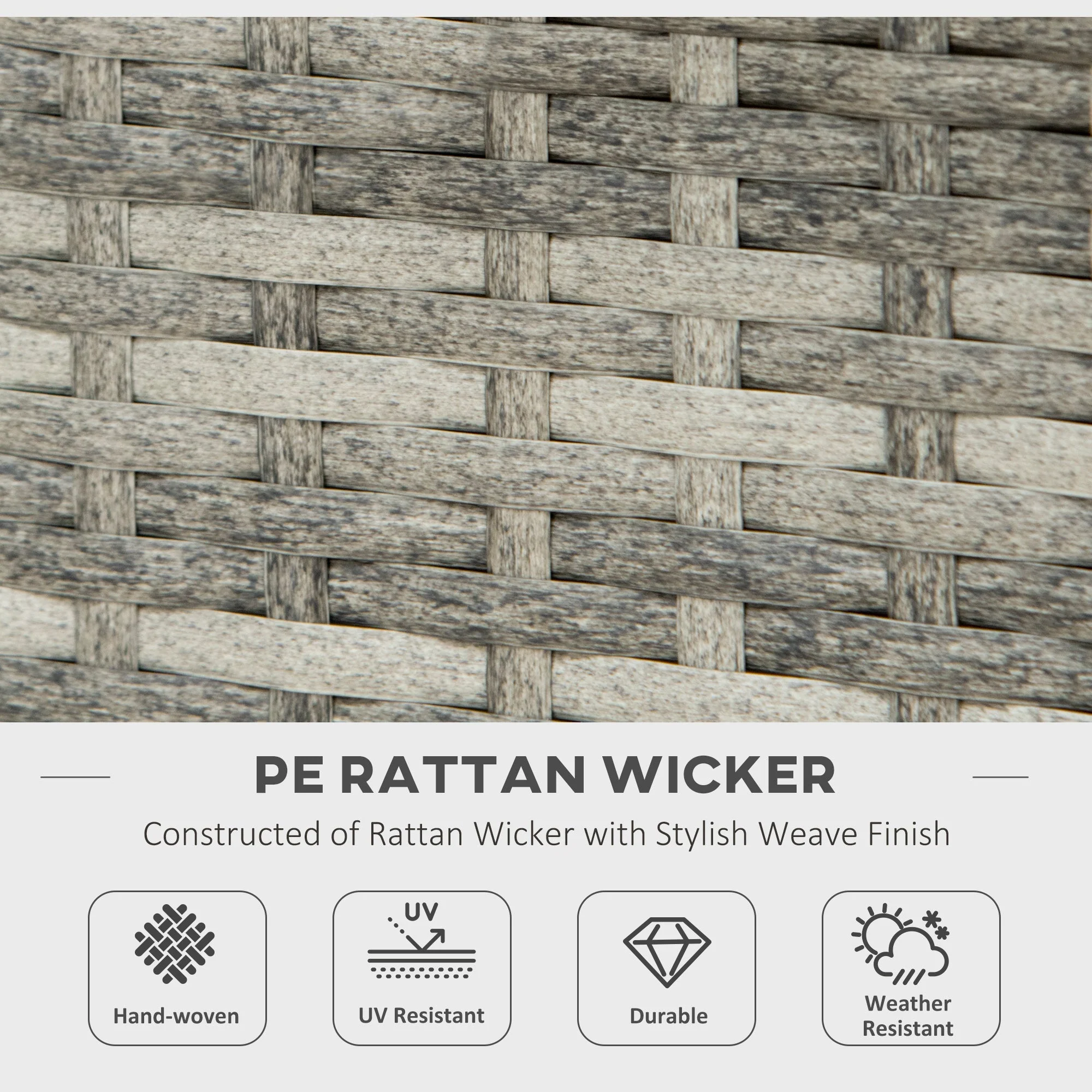 Outsunny Outdoor PE Rattan Gas Fire Pit Table - Image 6