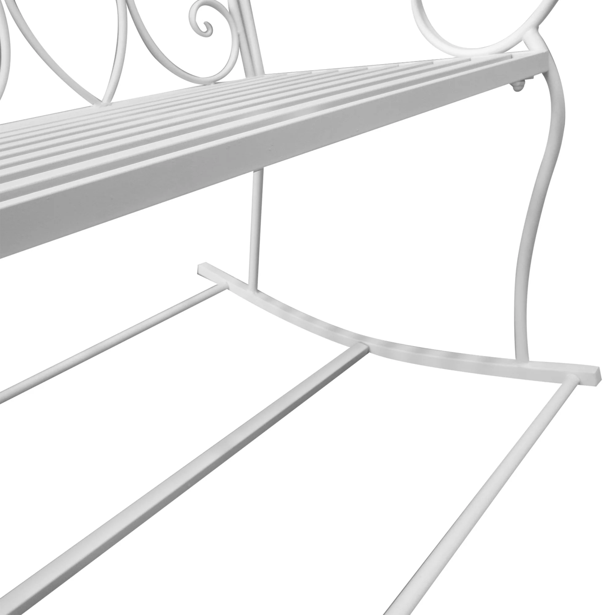 Outsunny Patio 2 Seater Rocking Bench Steel Garden Outdoor Garden Loveseat Chair With Decorative Backrest White - Image 7
