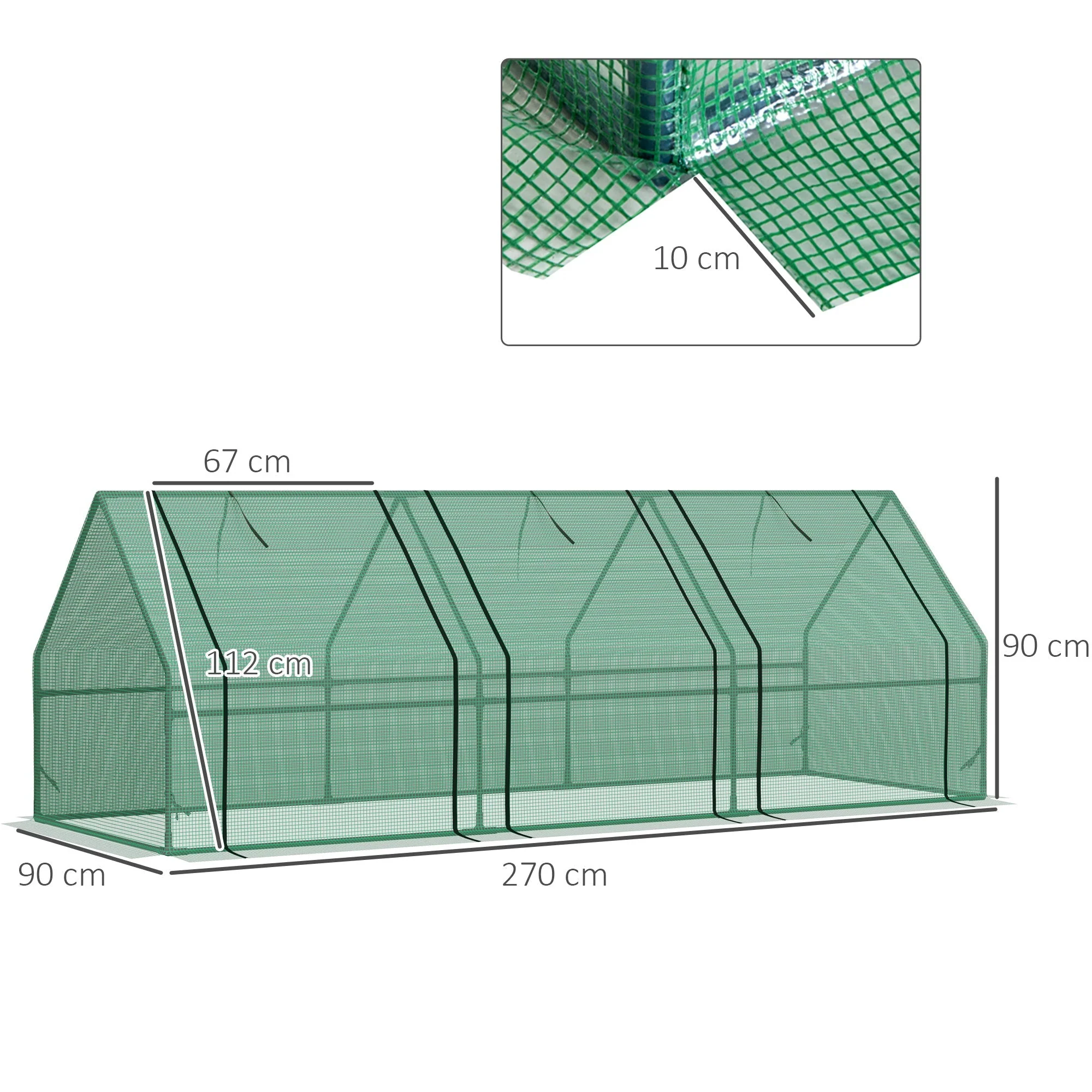 Outsunny Polytunnel Greenhouse Steel Frame Xs Size - Image 3