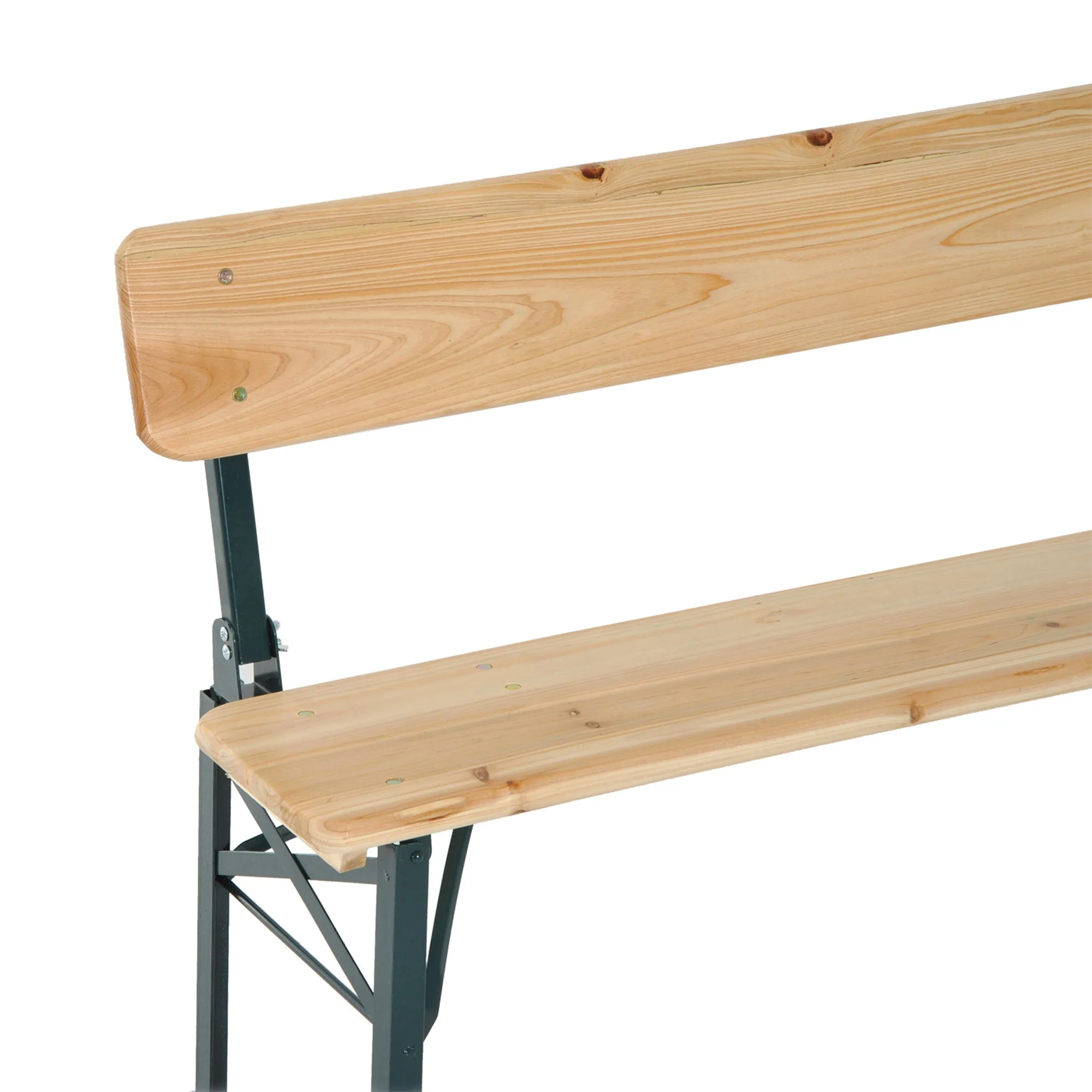 Outsunny Portable Folding Camping Picnic Trestle Beer Table and 2 Bench Set Wooden Garden Furniture Patio Dining Party BBQ Chairs Stools - Image 8